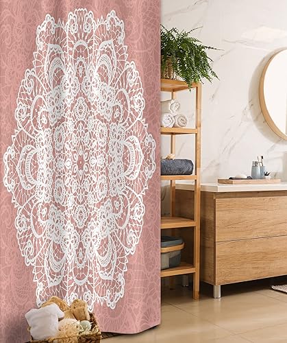 Ambesonne Mandala Stall Shower Curtain, Lace Style of Vector Mandala
