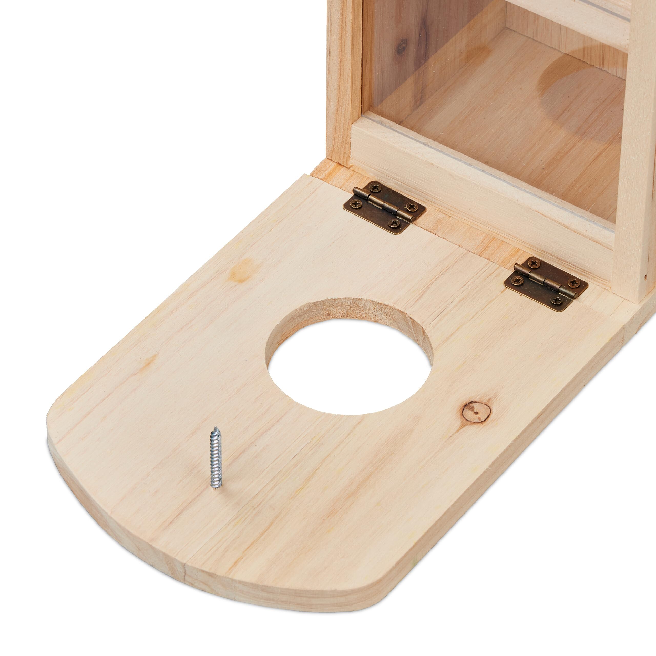 Relaxdays Mangiatoia per Scoiattoli, Casetta in Legno da Appendere, con Ciotola Acqua, HLP 28x17x28,5 cm, Naturale Verde