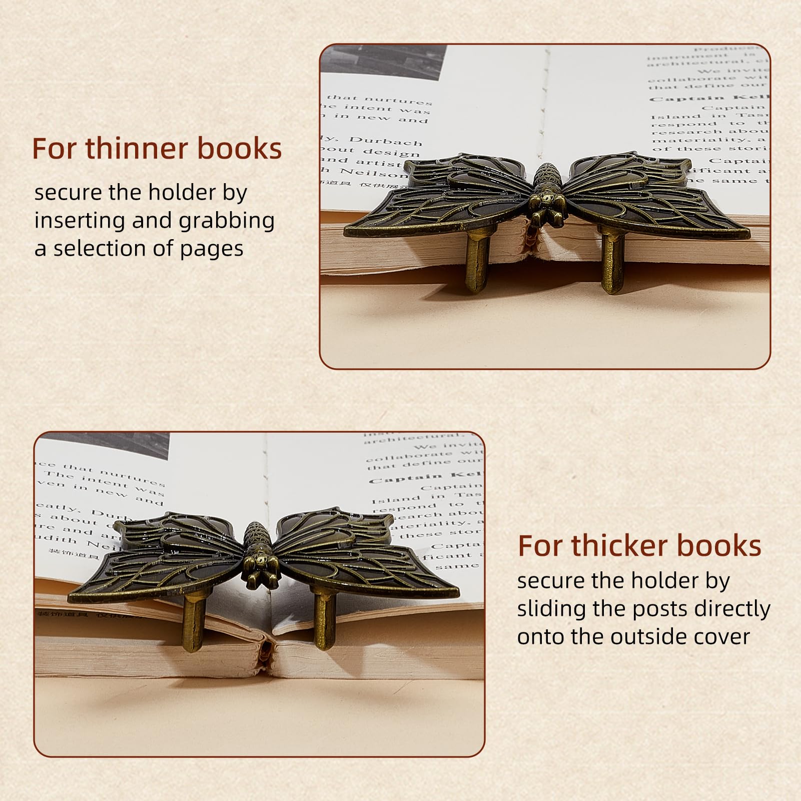 NICENEEDED Vintage Book Clips Butterfly - Image 4