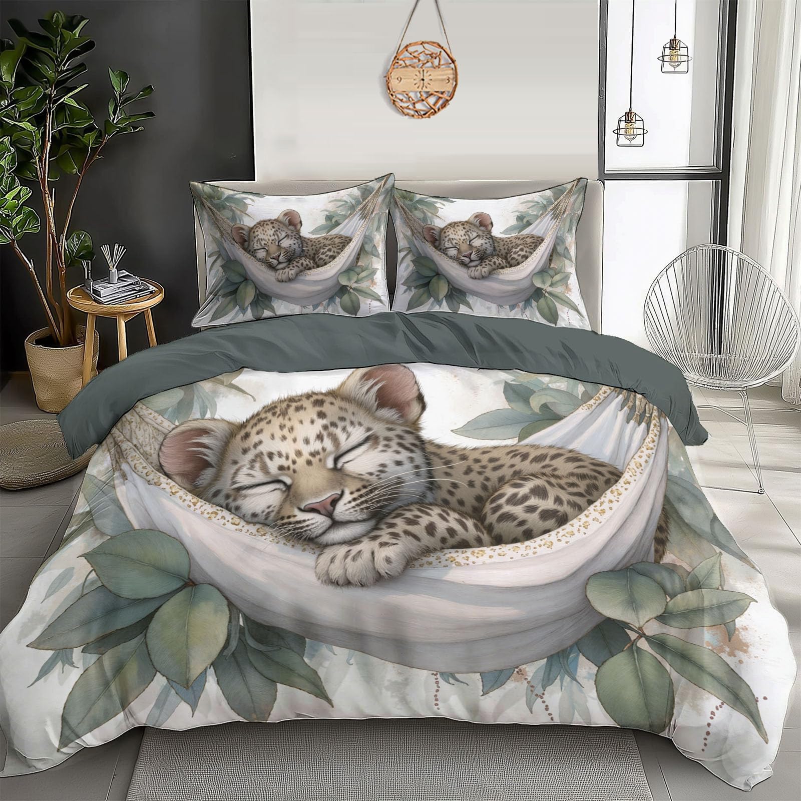 Housse de couette hypoallergique pour peau sensible parure de lit ado et adulte brun