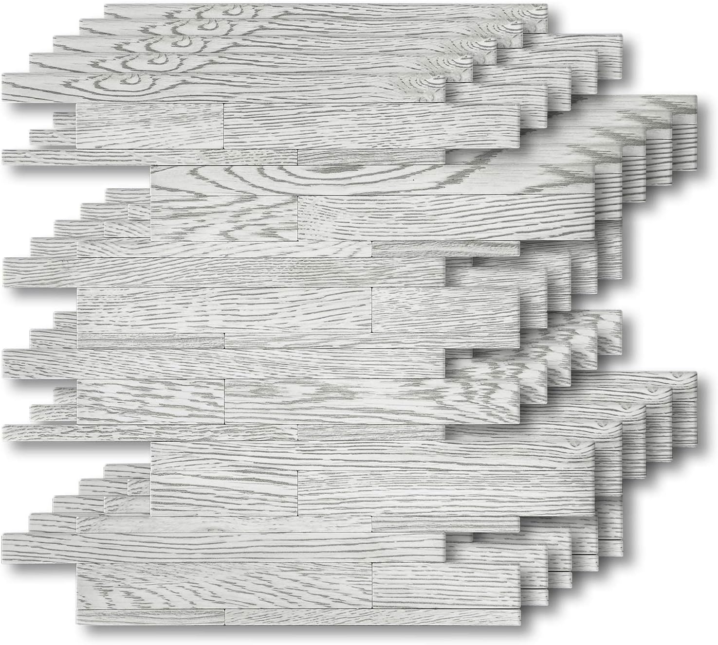 HomeyMosaic Peel and Stick Tile Backsplash PVC Panel Stick on Kitchen Bathroom Wall Floor Decor,Easy DIY Tiles,Subway Ecru Slate Wooden Marble Stone(11"x9",5 Sheets)