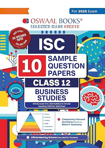 Oswaal ISC | 10 Sample Question Papers | Class 12 | Business Studies (For 2025 Exam)