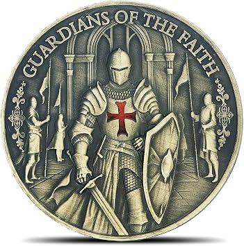 Christian Warrior Coins Knights Templar Challenge Coin - Guardians of The Faith Religious Coin