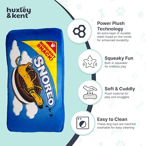 Miniatura 4 de Huxley  Kent Lulubelles Power Plush  Snoreo Cookie Small  Juguete para perro con chirriante  Divertido regalo para perro  Divertidos duraderos y