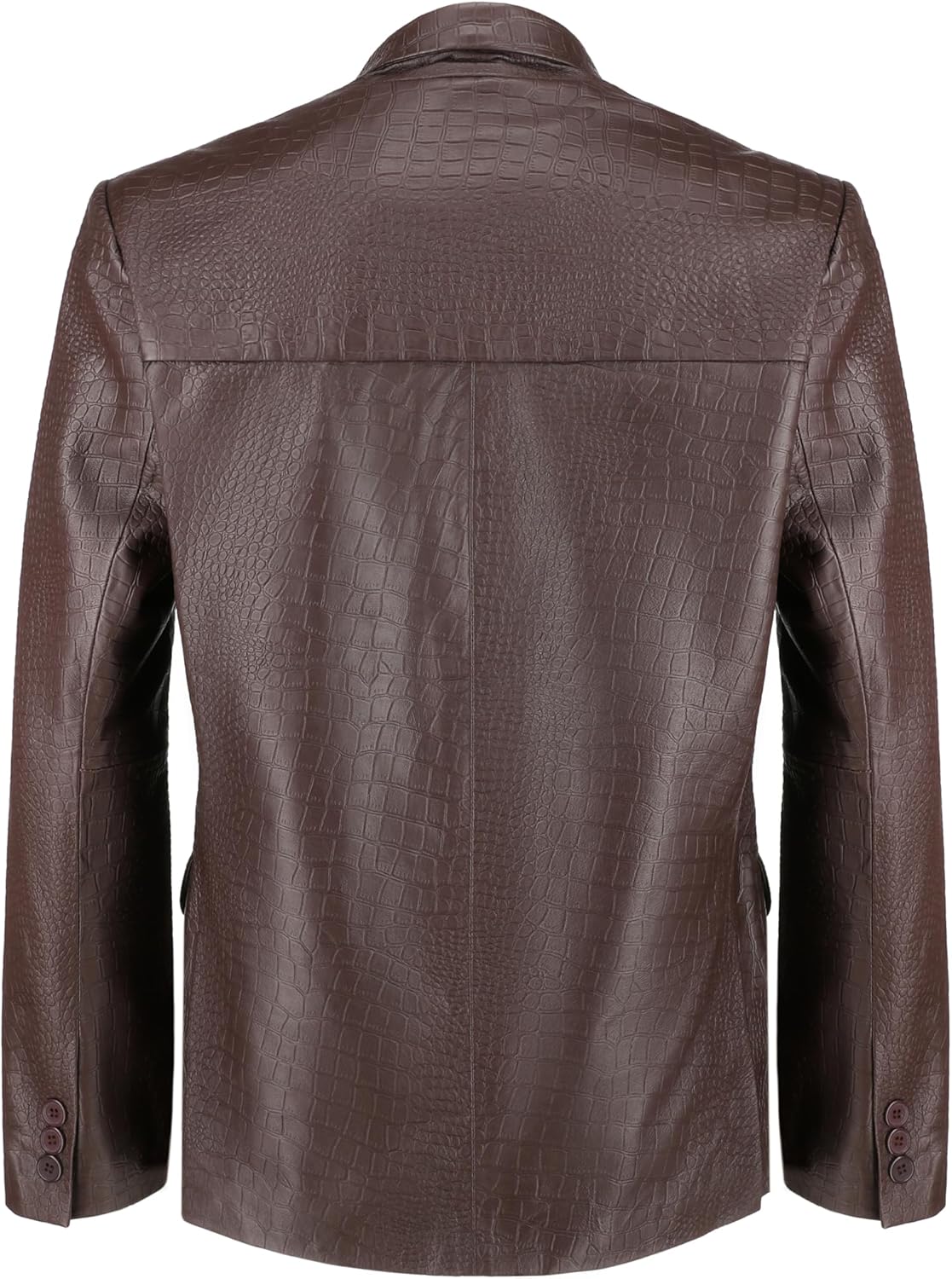Jild 2-Button Croco Printed Premium Leather Blazer For Men - Notched Lapel Casual Coat Style Lambskin Leather Jacket Men - Image 4