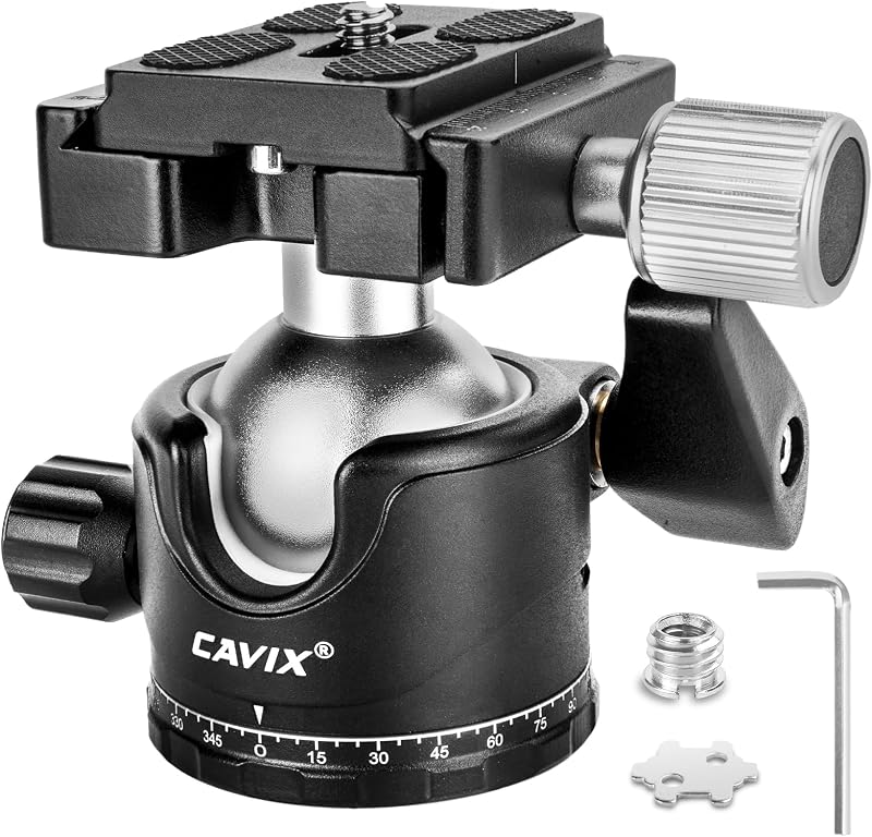 Cabezal de bola Cabezales de trípode panorámicos giratorios de 360 ​​grados con placa de liberación rápida Capacidad de carga 33 lb/15 kg