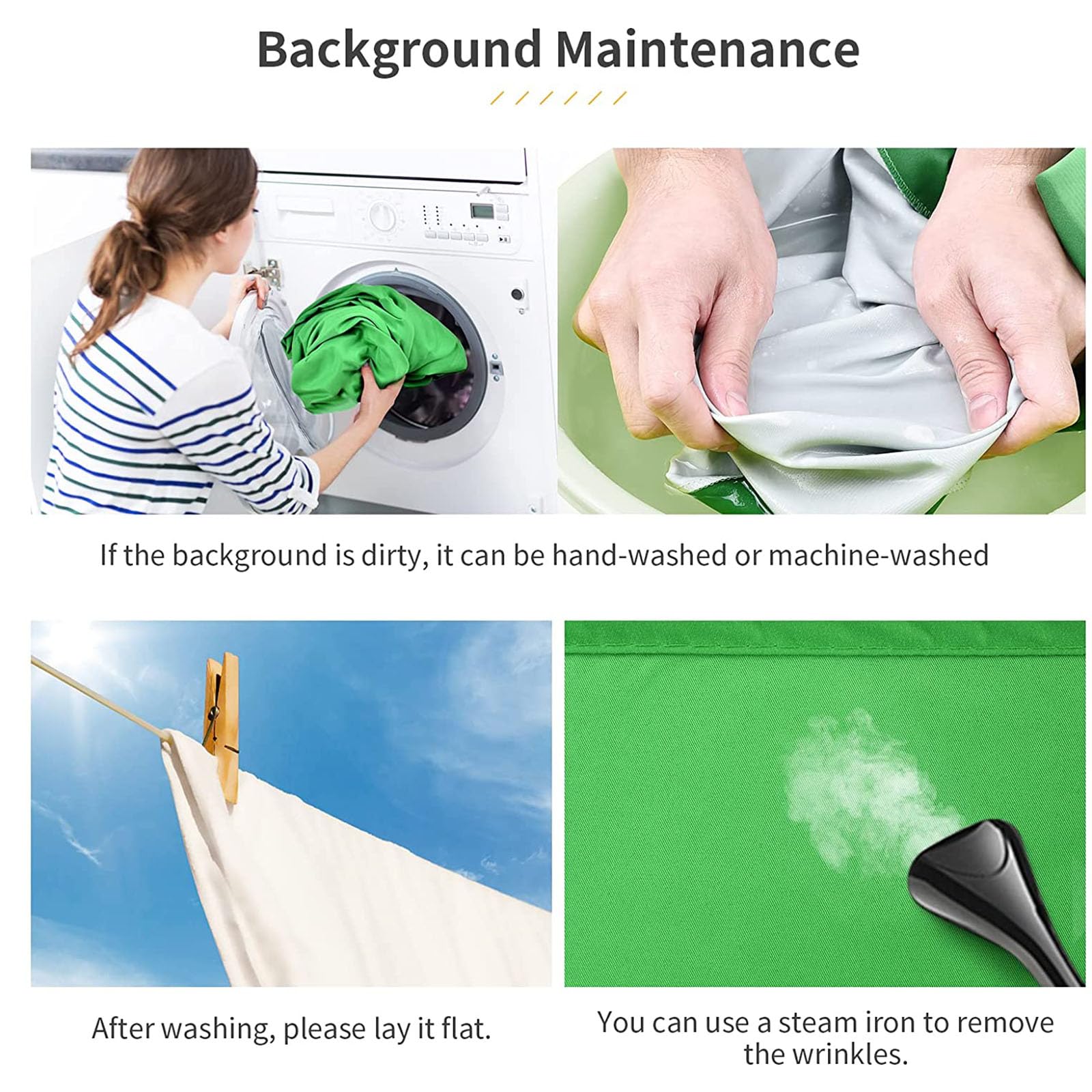 1,5 x 2 m, sfondo fotografico portatile, pieghevole, verde/bianco/nero, per fotografie, video e servizi fotografici, sfondo a tenda su entrambi i lati, sfondo per fotografia e foto