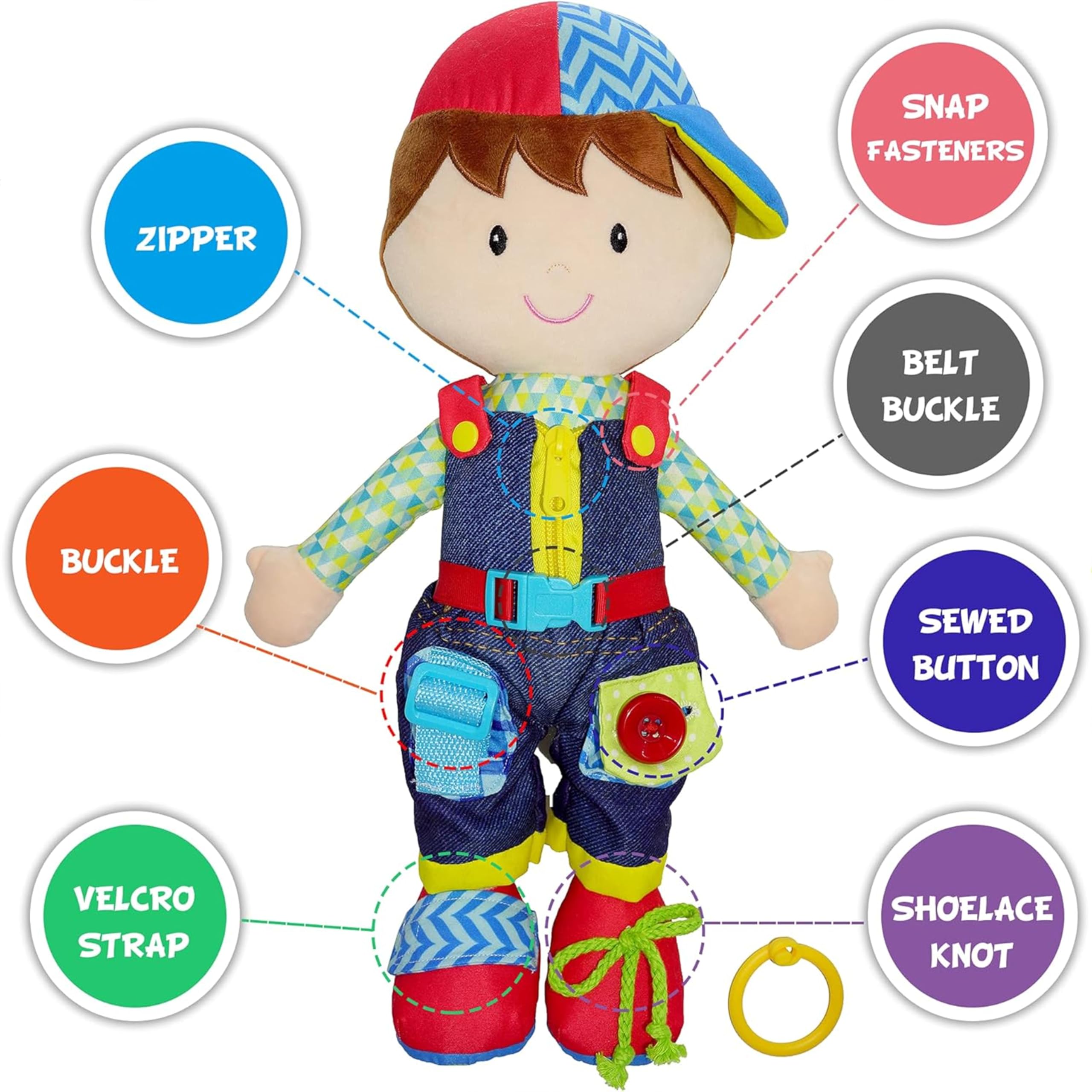Lullaberry 40cm Dressy Friends Lucas, Educational Stuffed Plush Doll For Kids and Toddlers 18 Months and Up - Image 2