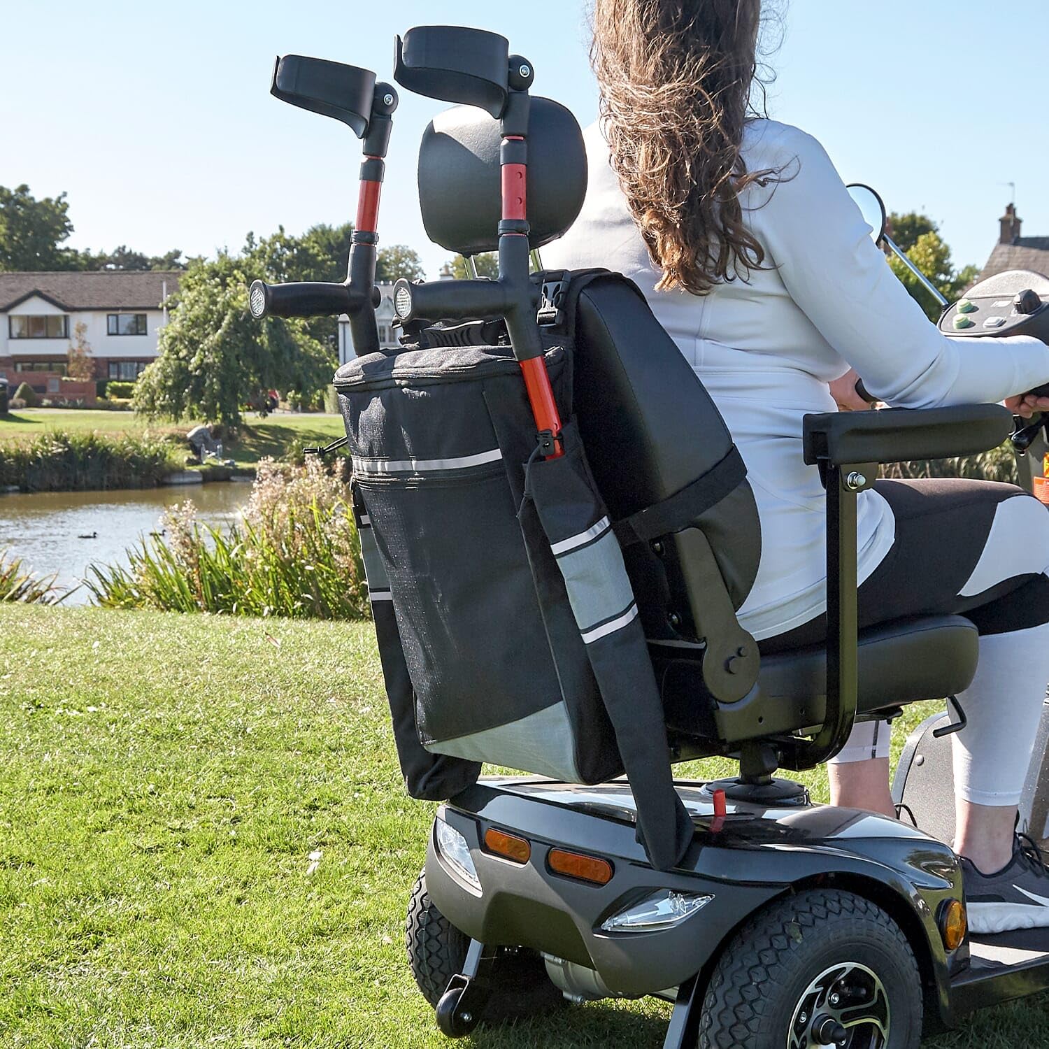 Biscay Sac de Béquille de Mobilité - Gris | Sac pour scooter de mobilité sac pour fauteuil roulant support pour canne de marche sacs et paniers pour fauteuil roulant et scooter de mobilité accessoires