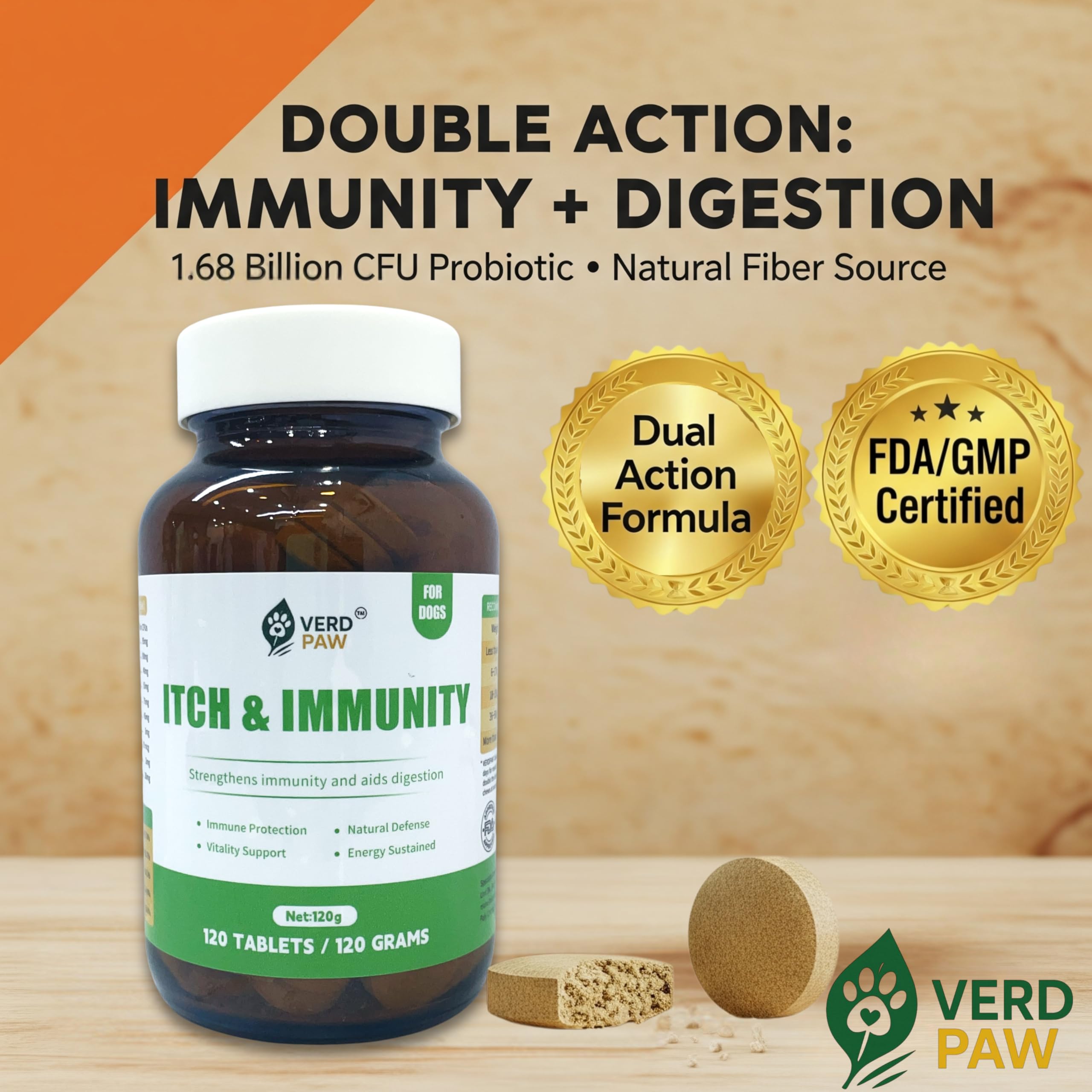 VERD PAW Itch & Immunity Dog Tablets for Allergy Relief - Image 2