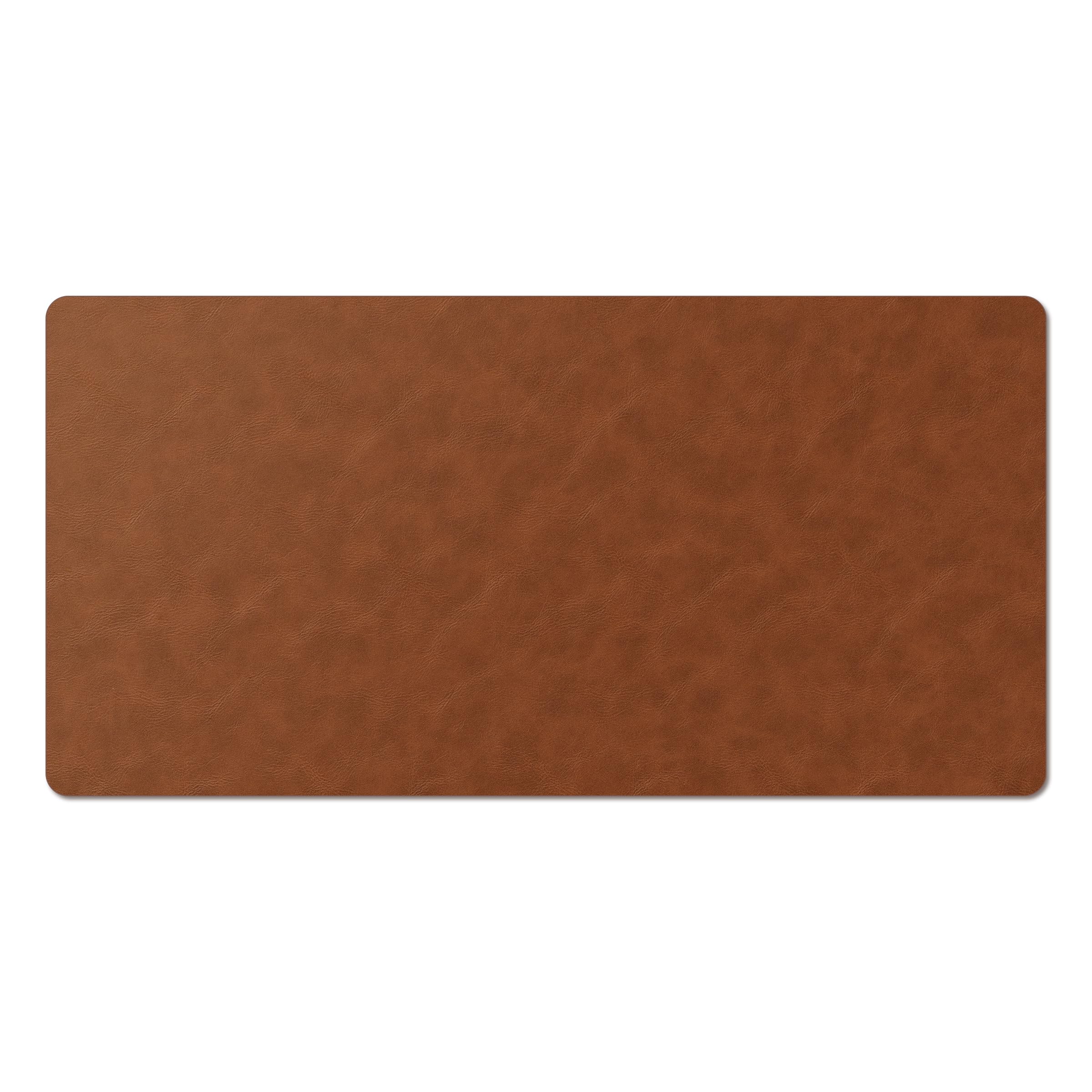 Nekmit Sous-main en cuir antidérapant, imperméable, 86,4 x 43,2 cm, marron
