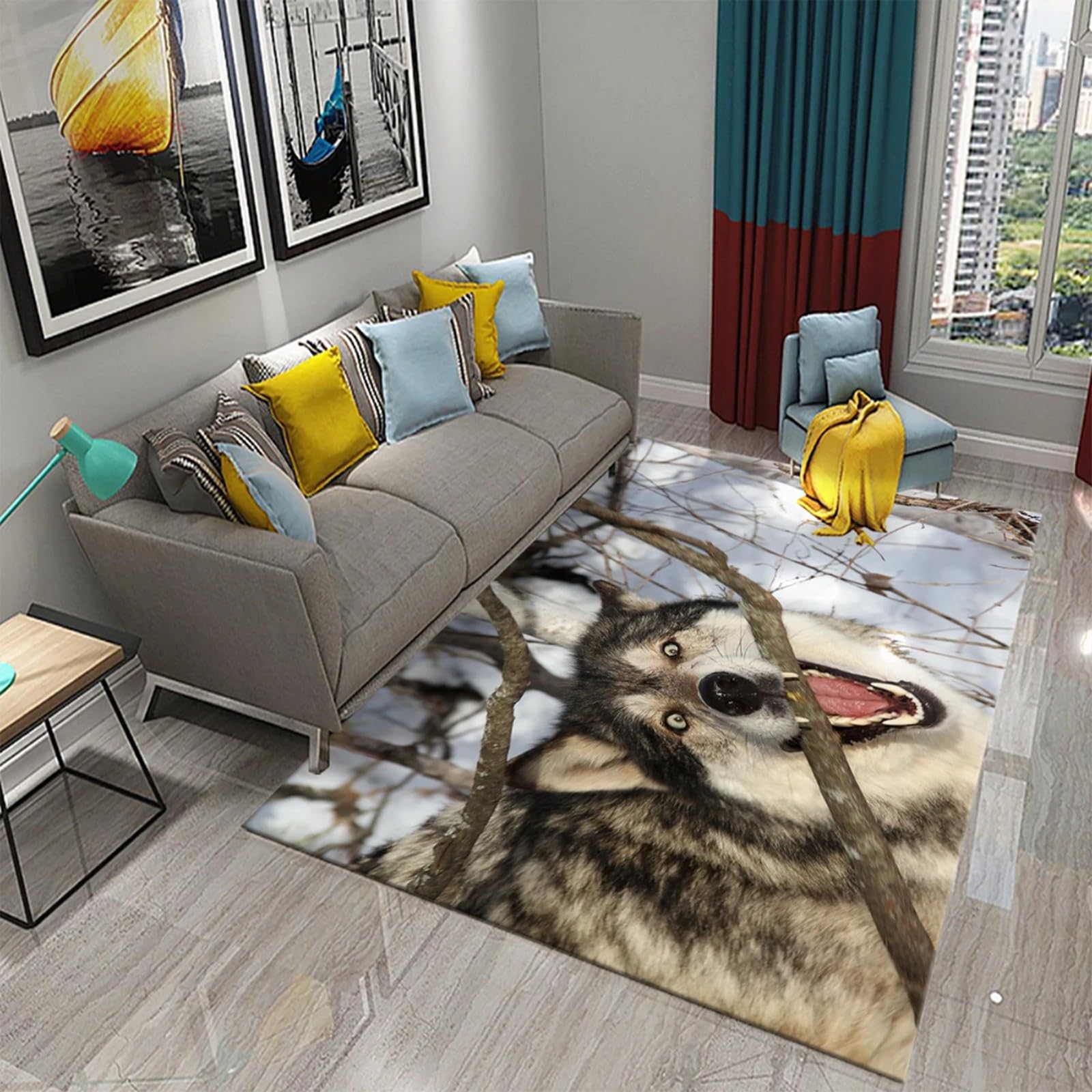 Animal Neige Lune Tapis Doux pour Chambre d'enfant Imprimé en 3D 140 X 200 Cm - Tapis Antidérapant À Poils Ras - Lavable - Antitache, Ne Perd Pas Ses Poils : Respectueux De L'Nnement -26601255289