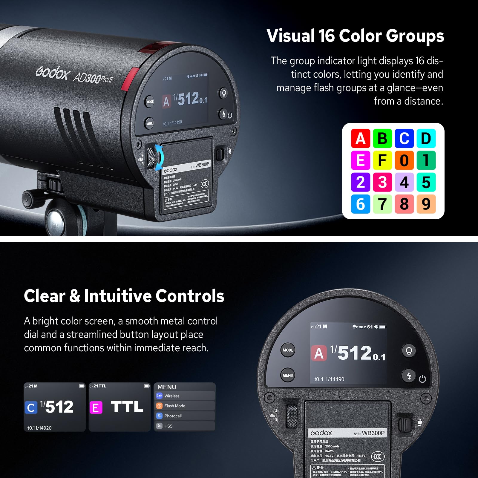 GODOX AD300Pro II AD300 Pro II Flash per Esterno, 300Ws TTL HSS 1/8000s Flash Portatile Monoluce, Batteria 2600mAh, Tempo di Ricarica 0.01-1.5s, Sincronizzazione One Tap con Trigger X3