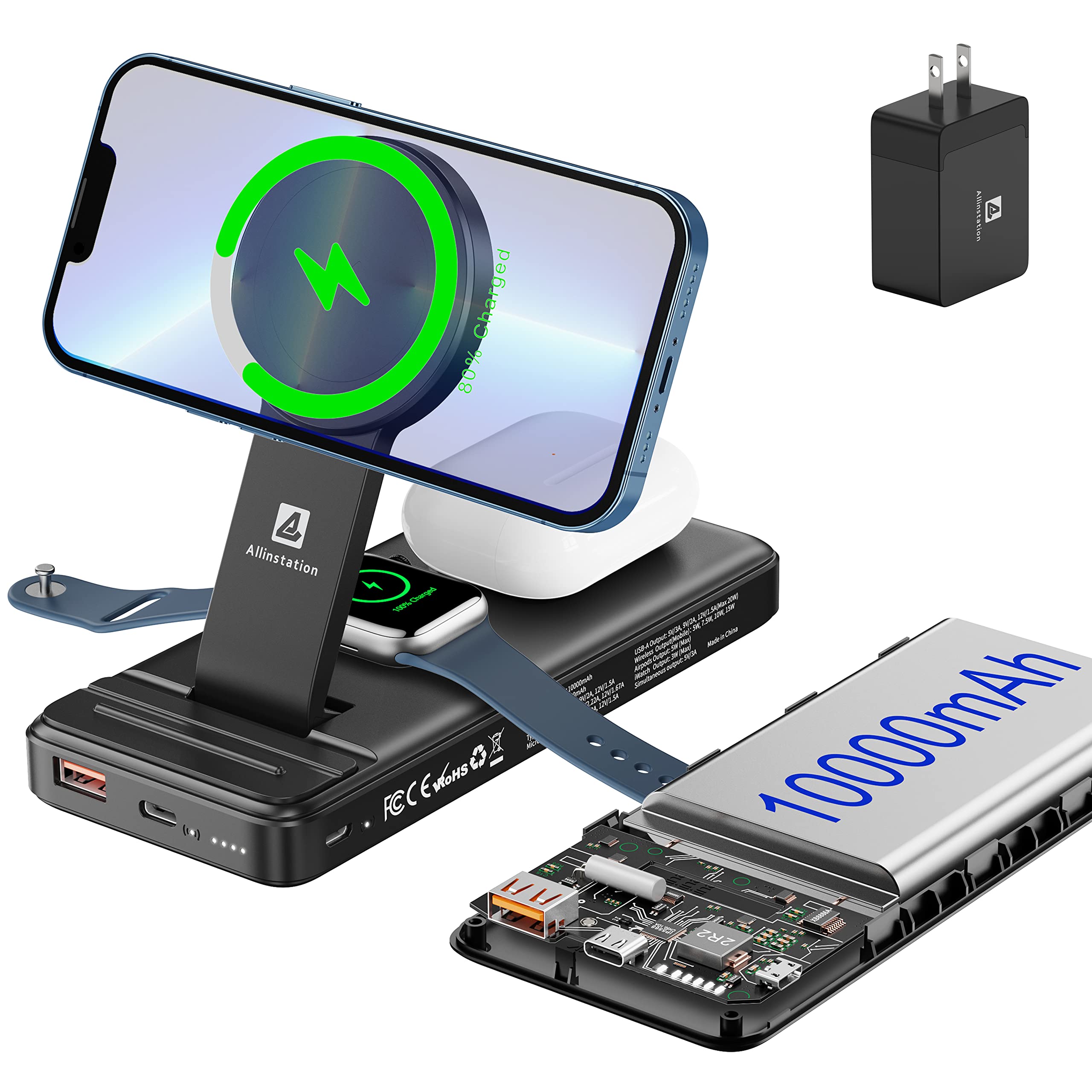 Buy 10000mAh For MagSafe Charging Station, 5 in 1 Foldable