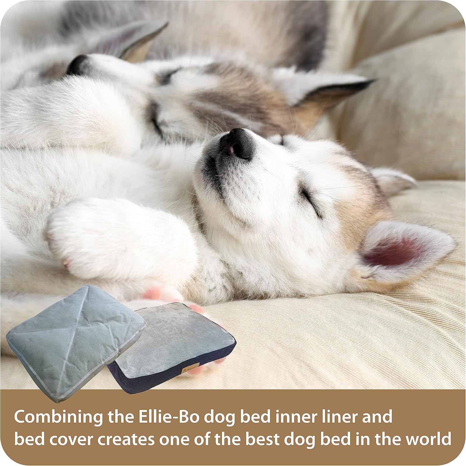 Ellie-Bo XL Dog Bed for 42-inch Dog Cage/Crate - Blue Corduroy/Grey FauxFur 7 81RHrYI8dqL. AC SL1500