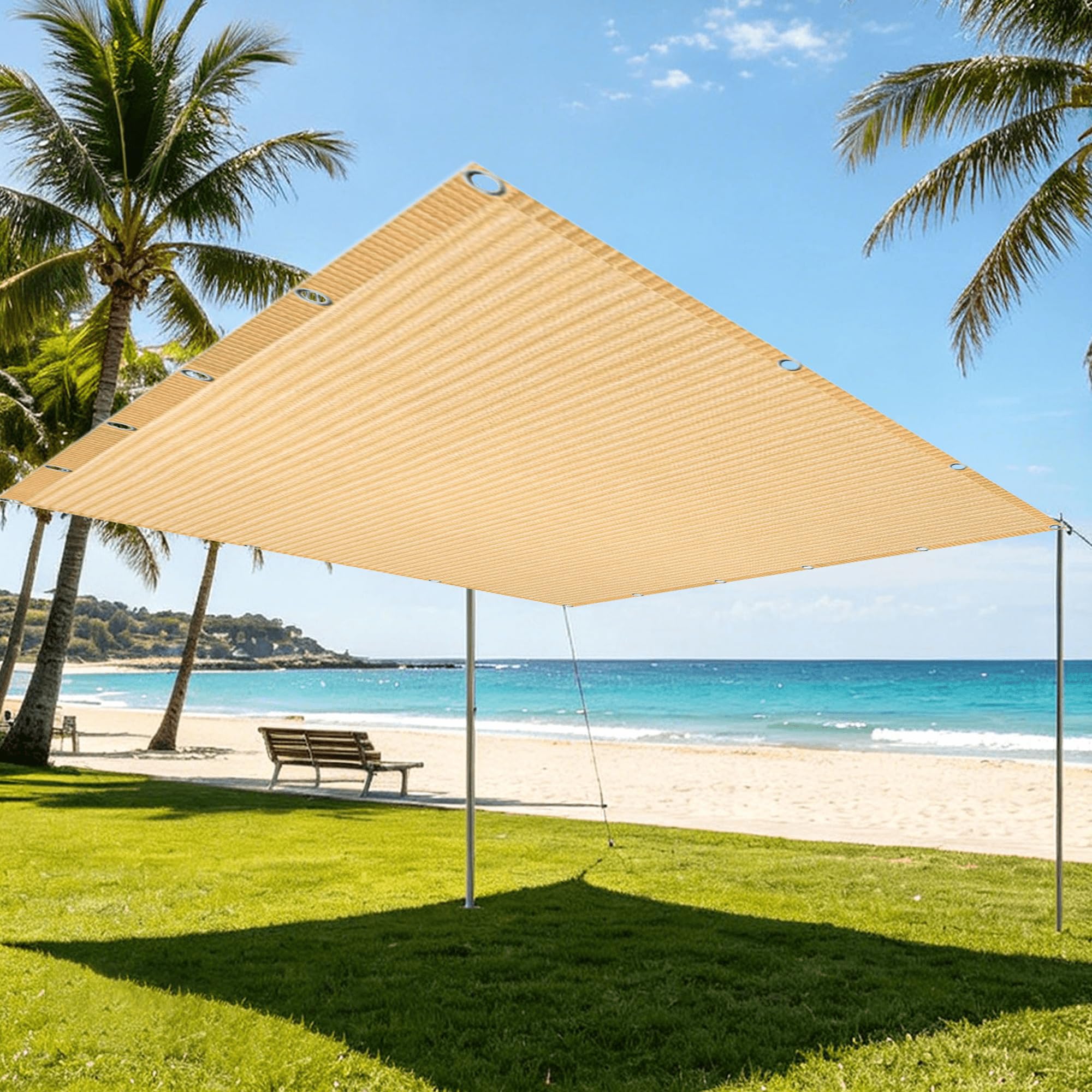 Filet Protection Solaire 210 x 240 Toile Ombrage Extérieur Crème