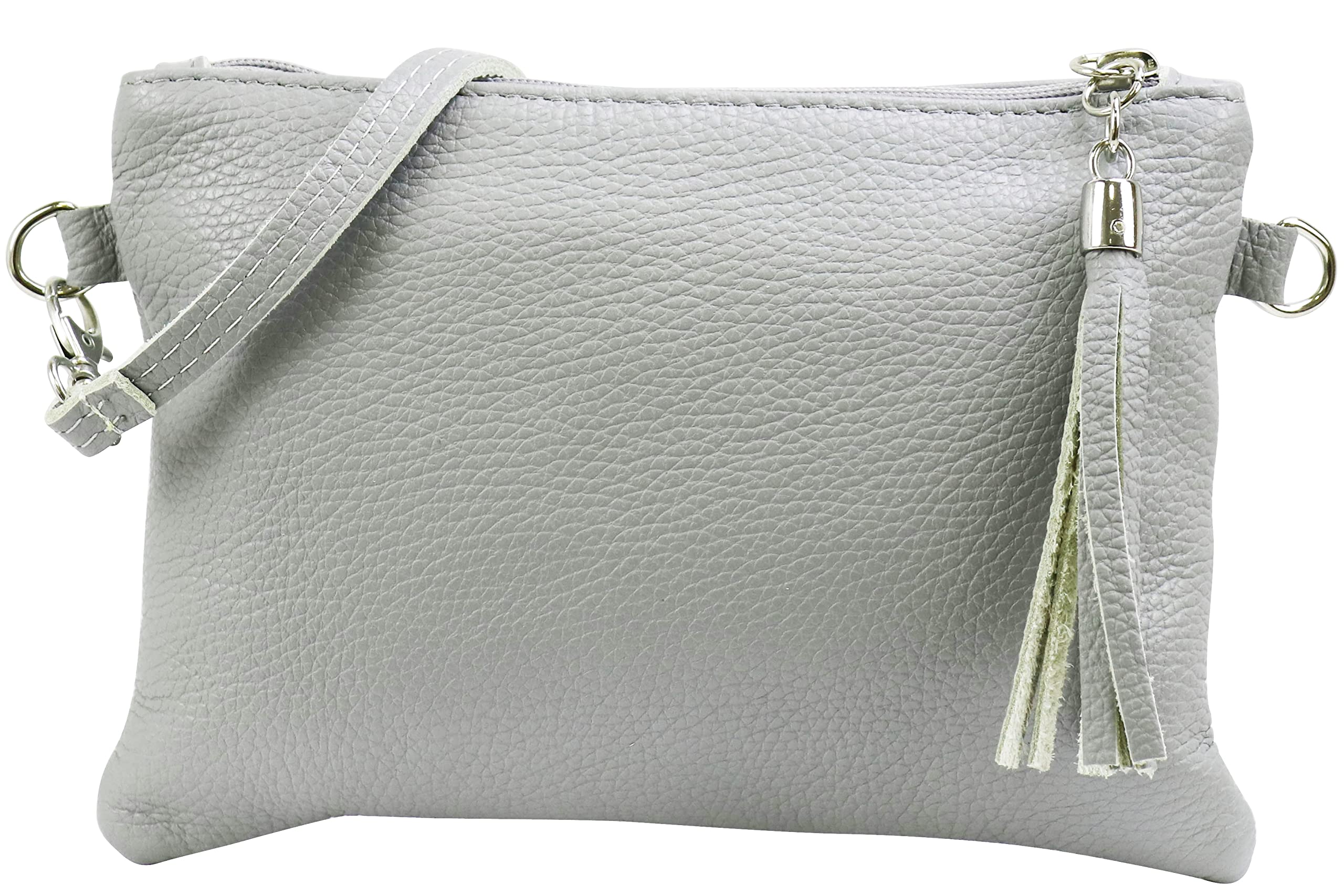SH leder Anny G248 Schoudertas van echt leer, clutch, kleine handtas, avondtas, 22 x 15 cm, wit, Small SH leder Anny G248 Schoudertas van echt leer, clutch, kleine handtas, avondtas, 22 x 15 cm, wit, Small