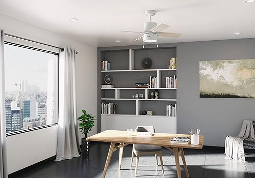 Miniatura 5 de Hunter Ventilador de techo Beck blanco fresco de 42 pulgadas con kit de luz LED y cadena de tracción