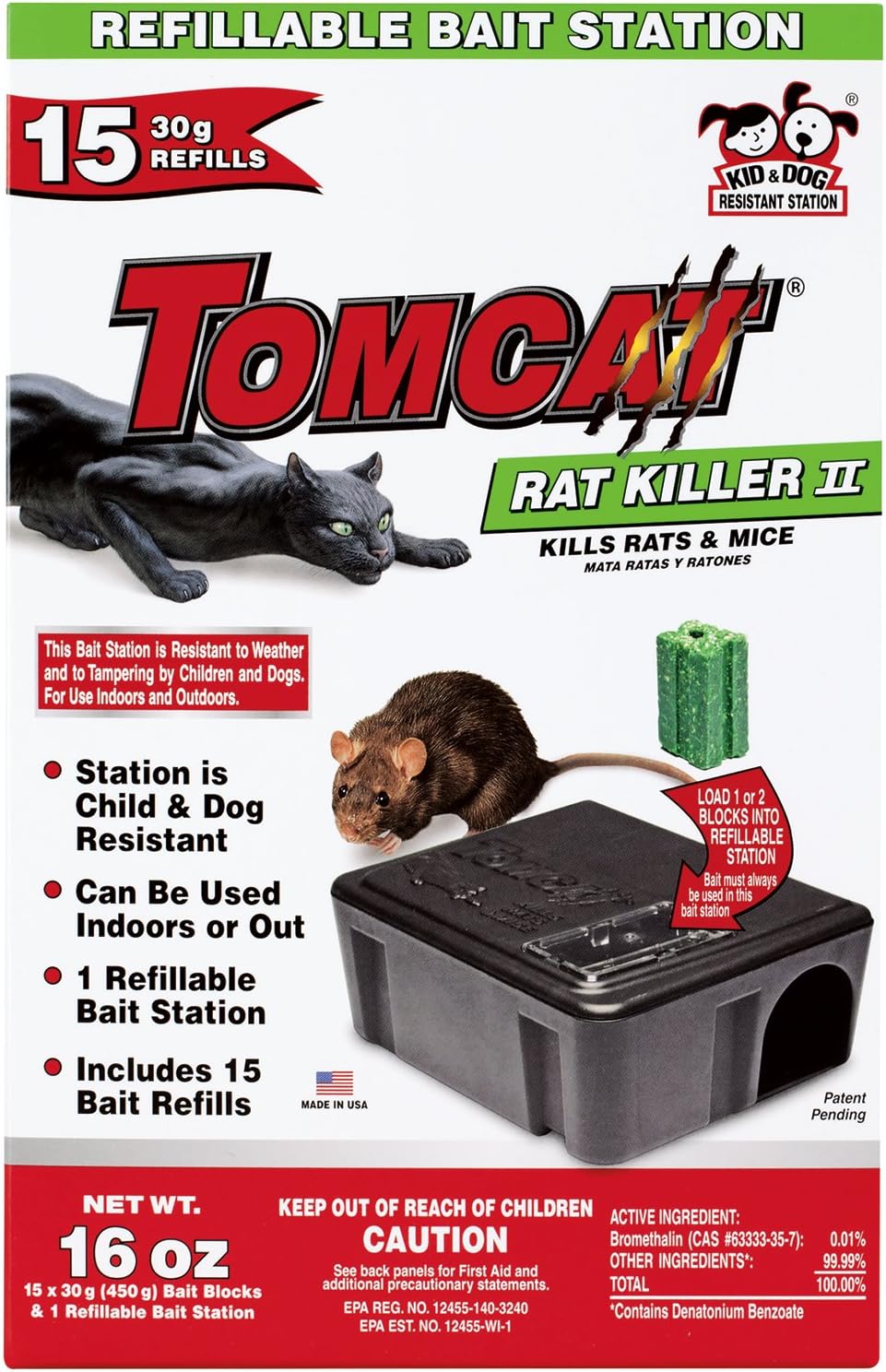 Tomcat Rat Killer II Tier 1 Refillable Rat Bait Station