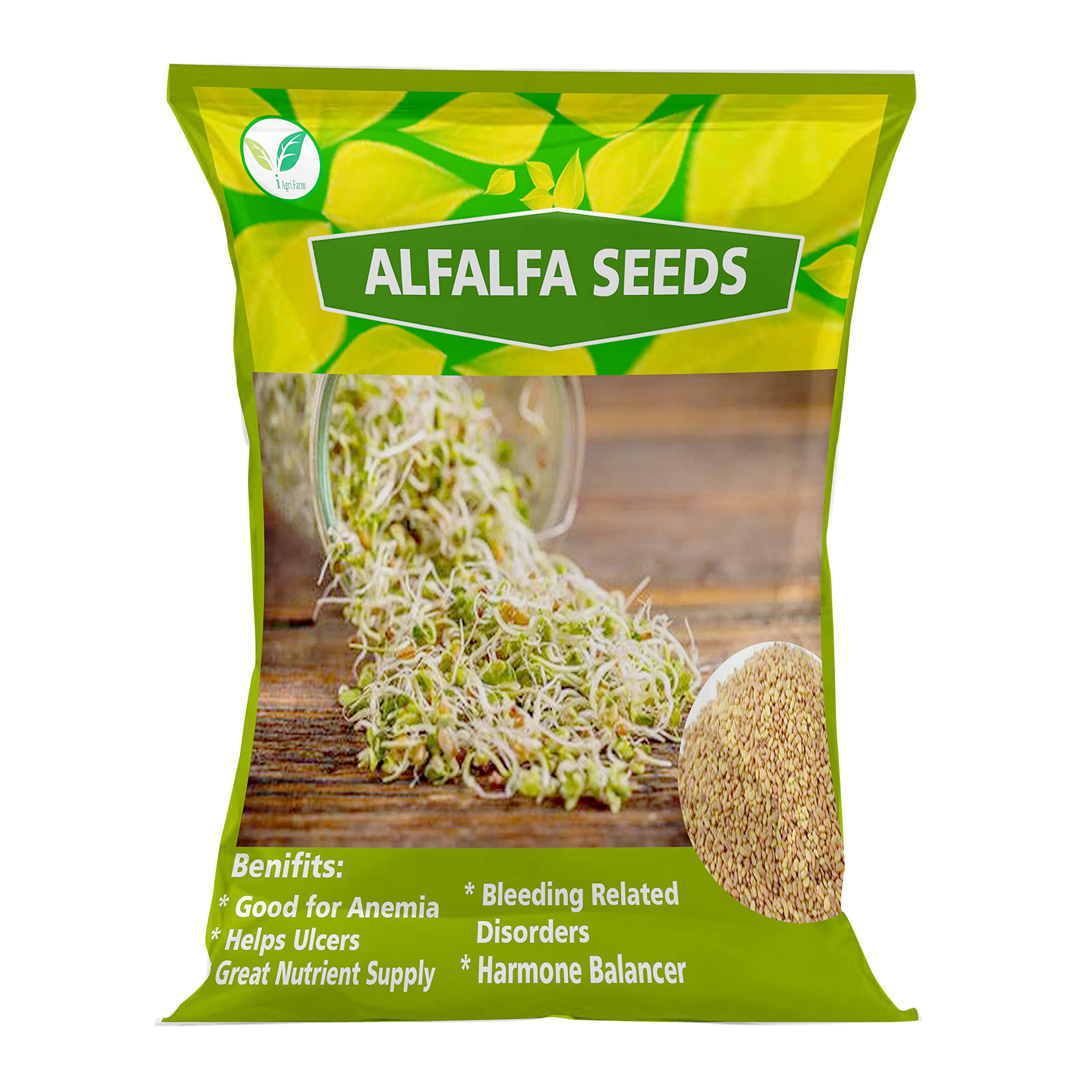 Iagrifarm Organic Alfalfa Sprouting Grains - 500 gram/Perfect for Sprouting and Microgreens/Alfalfa Sprout Grains (B0BQVS12JK) Amazon Price History, Amazon Price Tracker