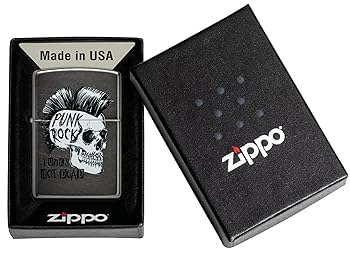 Amazon.com: Zippo Lighter: Punk Rock Skull - Gray Dusk 48655