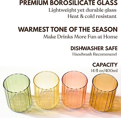 Miniatura 2 de Juego de vasos, vasos de 13 onzas, colección Fall Gardient, 4 piezas