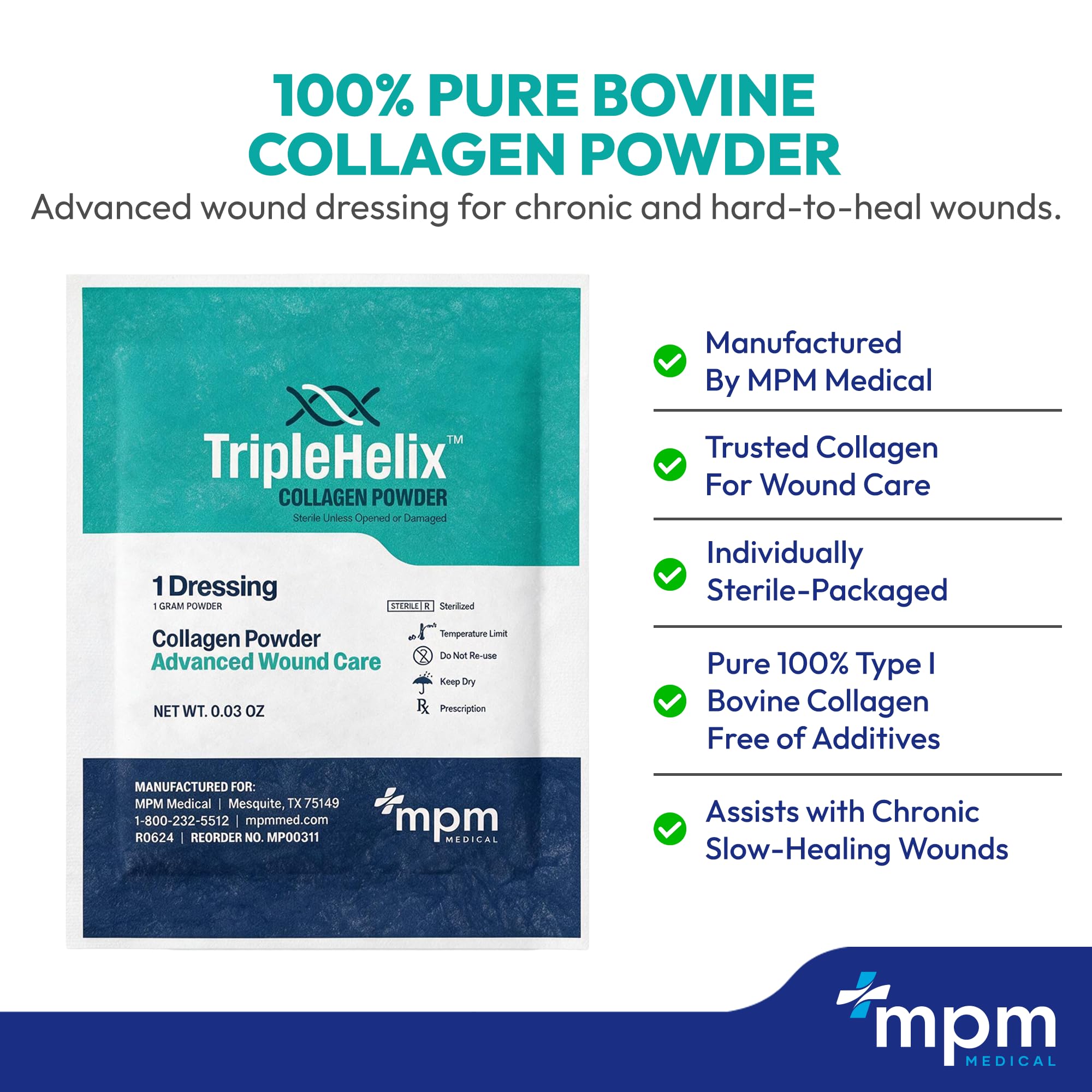 TripleHelix Collagen Powder for Wounds, Type I Bovine, Diabetic, Pressure — Amazon image 8