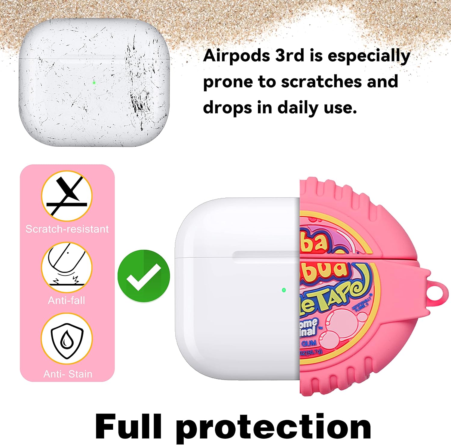 Discount 90% Mulafnxal Case for Airpods 3 3rd Generation Cute Soft Silicone 3D Funny Fun for Air pod 3 (2021) Cover Unique Fashion Food Design Skin Cartoon Ring Kits Cases for Kids Boys Girls Teen (Bubble Gum)