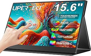 UPERFECT 15.6 Inch Portable Touchscreen Monitor, Portable Monitor with VESA 1080P Slim HDR Travel Screen with Mini HDMI Sc…