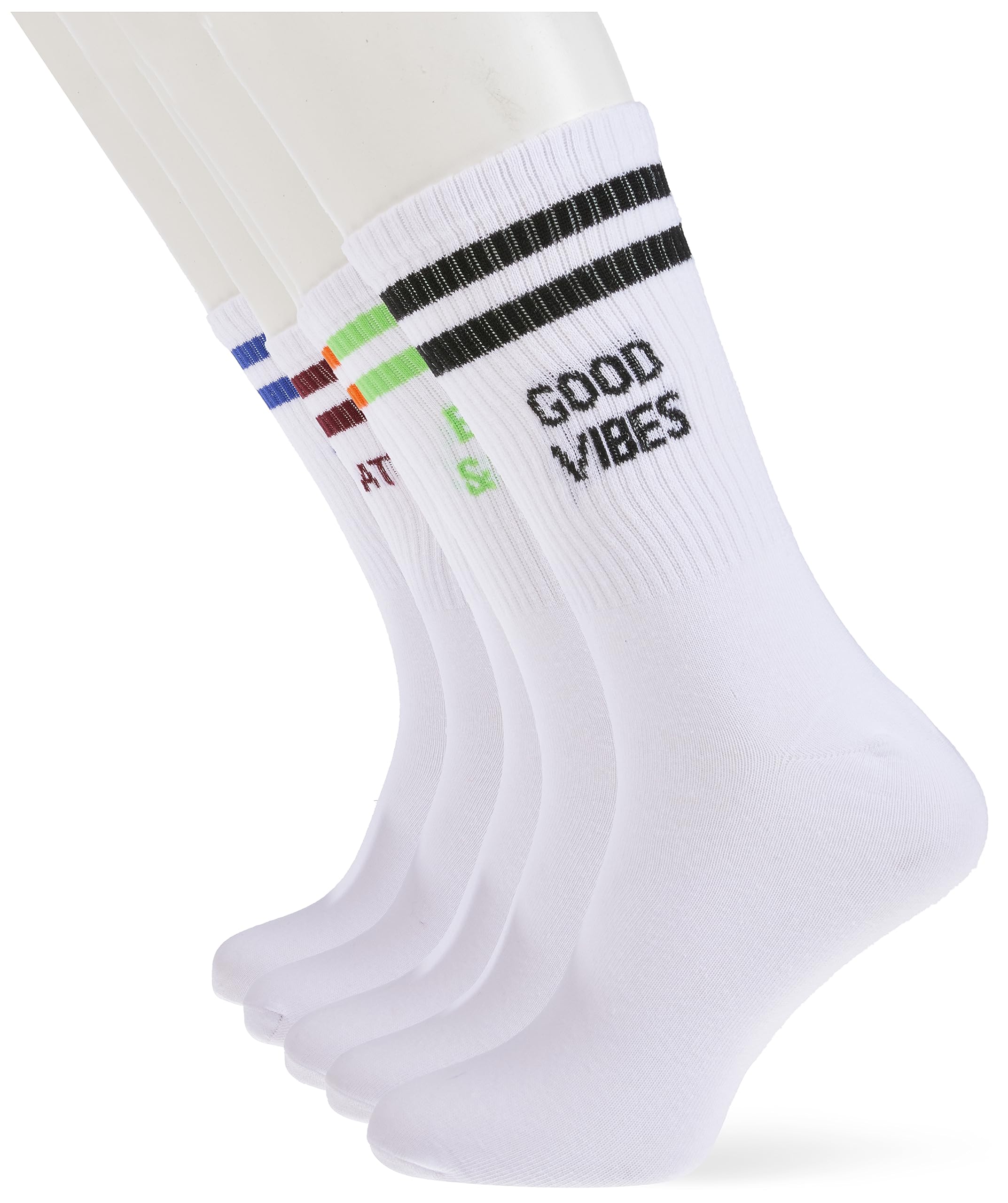 JACK & JONES JACSTATEMENT TENNIS SOCKS Pack of 5, White/pack: white, white, white, One Size