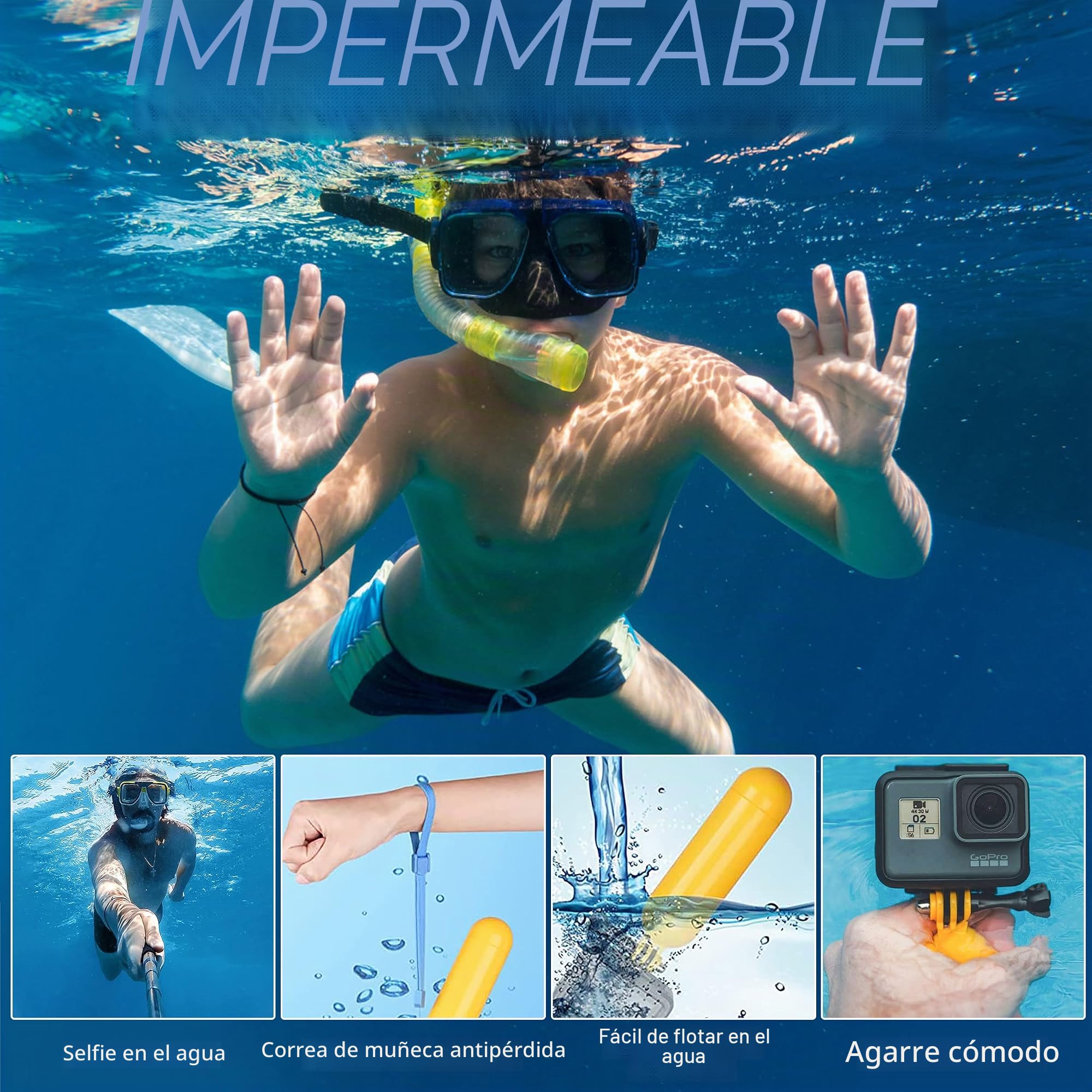 Accesorios de Cámara de Acción Kit 9-en-1, Arnés de Pecho + Arnés Banda Cabeza, compatibles con Gopro Hero 10/9/8/7/6/5/4 Insta360 dji SJCAM AKASO y Otras Soporte cámaras de acción