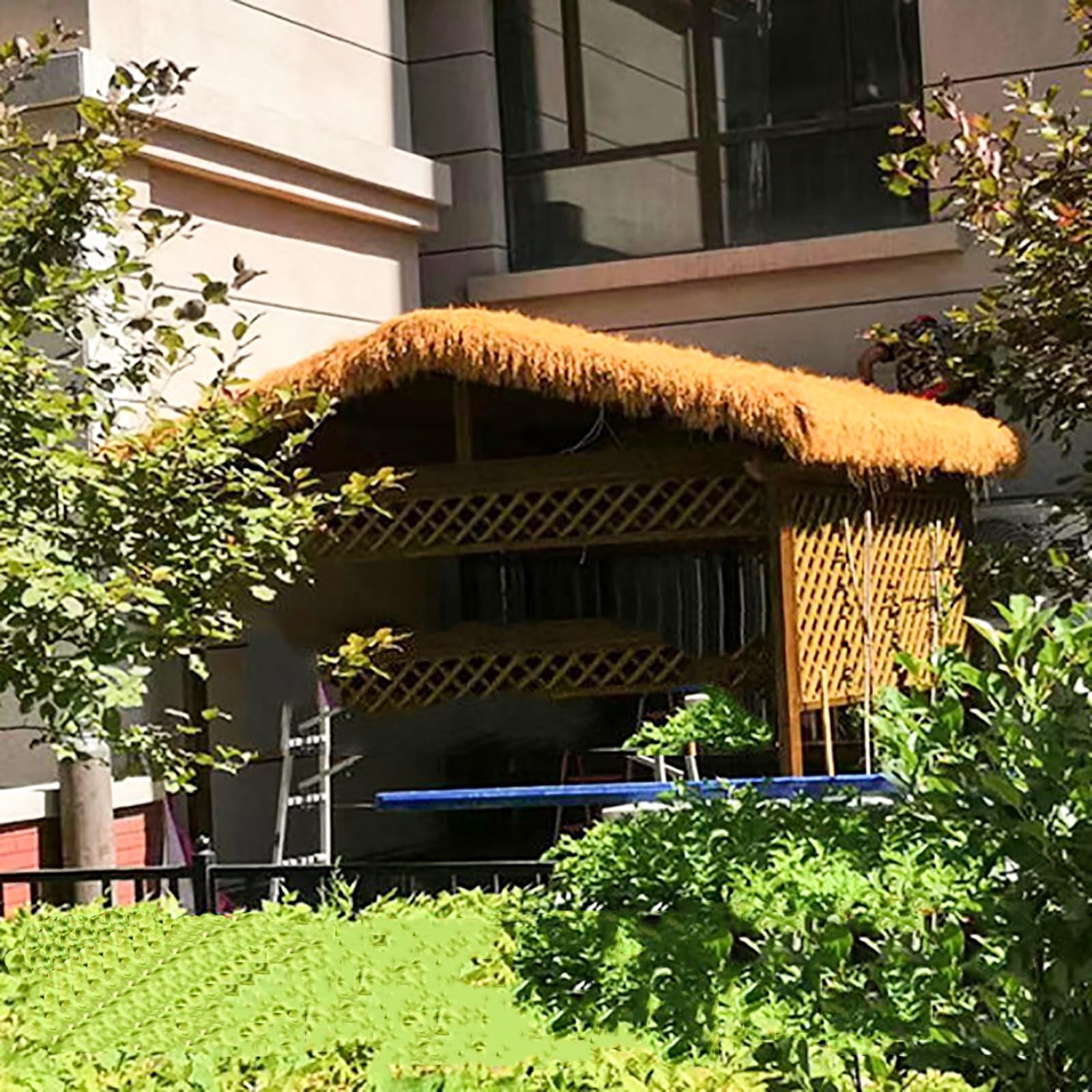 Techo De Paja Sintética, Techo De Paja Artificial, Rollo De Paja De Palma Artificial, Hierba De Paja Sintética, Rollos De Paja De Simulación Para Valla Jardín Cubiertas Patio(0.5x18m(19.7x708.7in))
