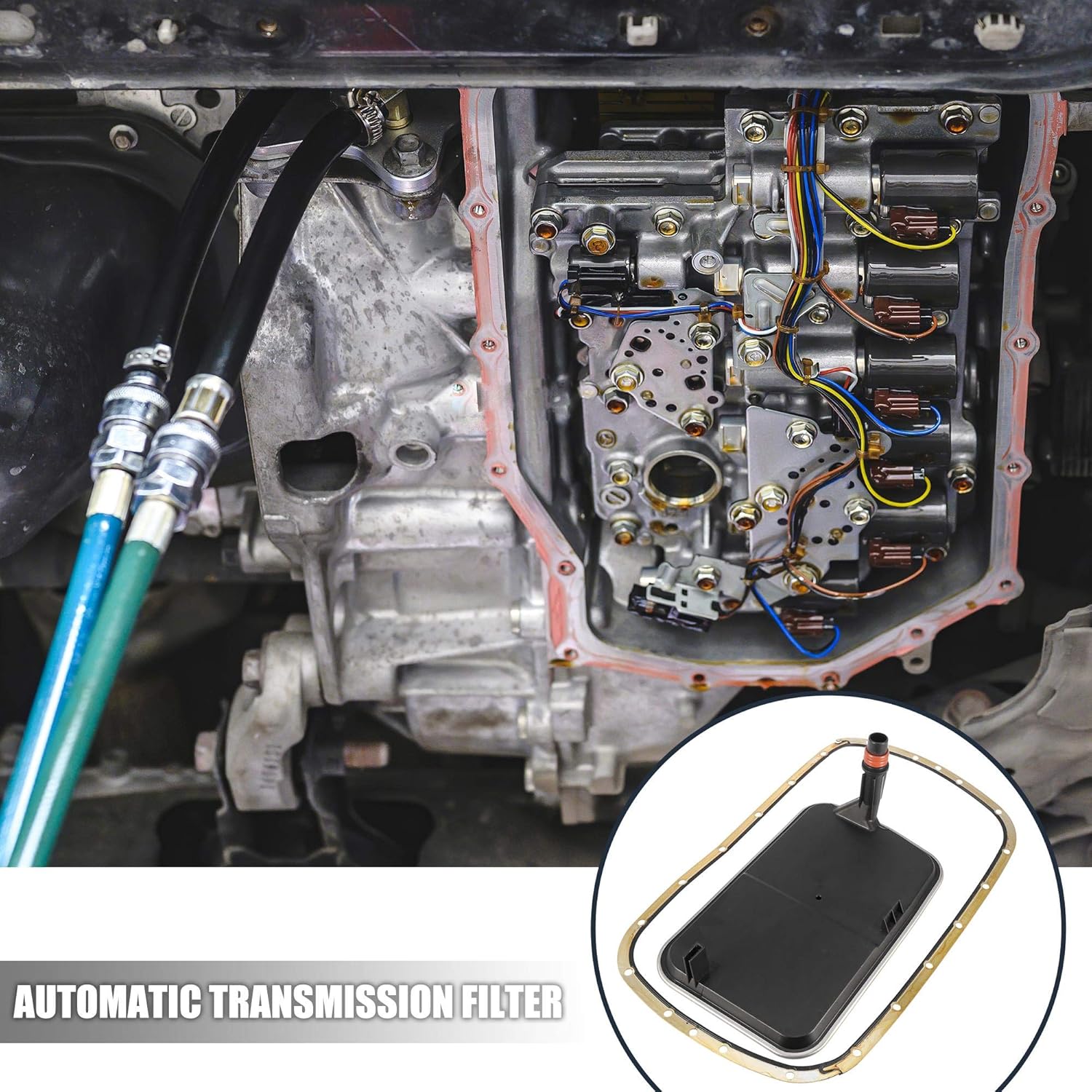 X AUTOHAUX Automatic Transmission Filter Oil Pan with Metal Gasket Kit for BMW E46 323i 325i 328i 330i E83 E36 E39 5L40E 5L50E 24117557070 24722100