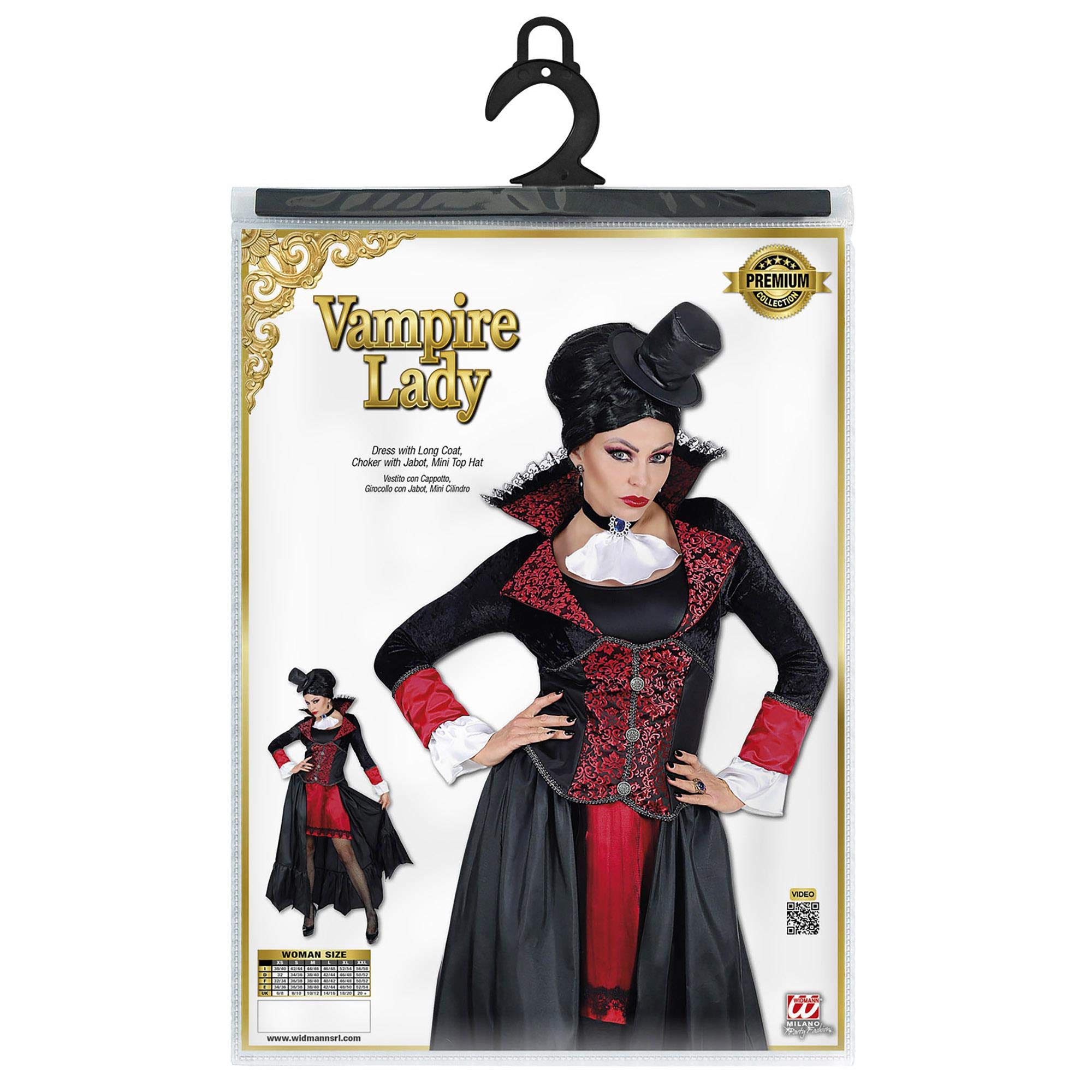 W WIDMANN MILANO Party Fashion - Kostüm Vampir Lady, Blutsauger, Horror, Halloween