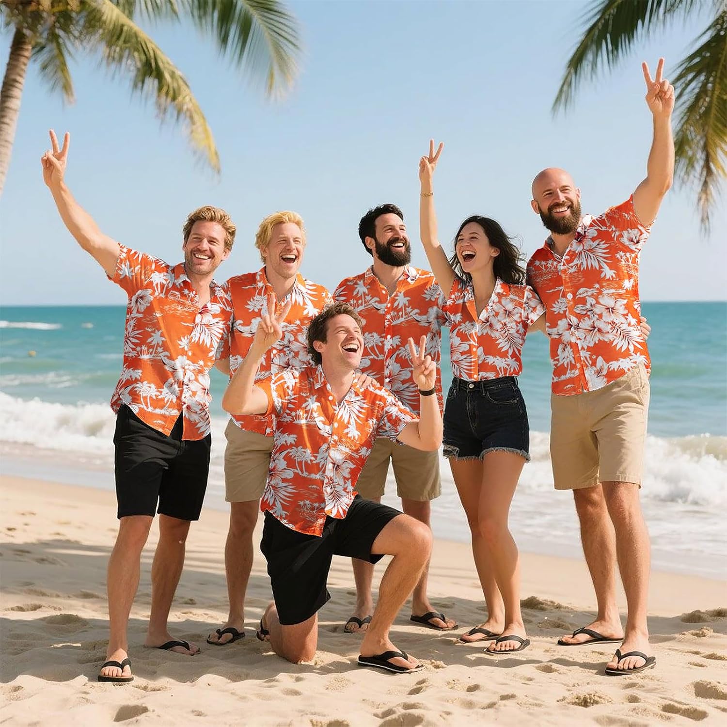 Yoimira Mens Hawaiian Shirts Short Sleeve,Print Mens Casual Button Down Floral Summer Beach Shirt - Image 6