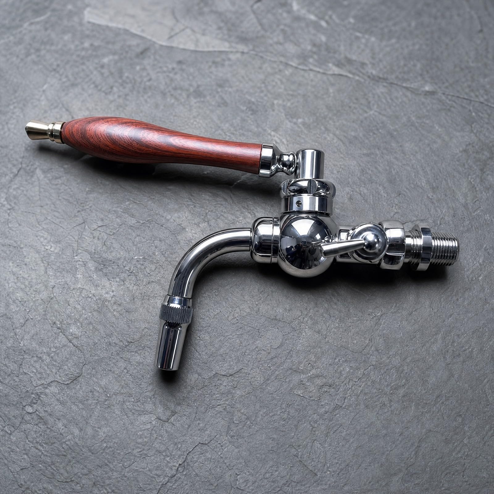 Qianly Grifo Dispensador Cerveza Acero Inoxidable Grifo Cerveza con Palancas Control Manual Compatibilidad Universal para Cervecerías, Plata, Asa Plástico