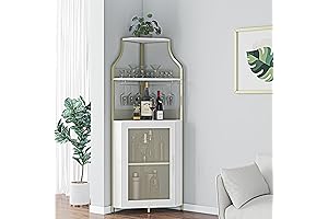 amyove Small Apartment Storage Cabinet with Wine Rack, Sideboard Cabinet Storage Buffet