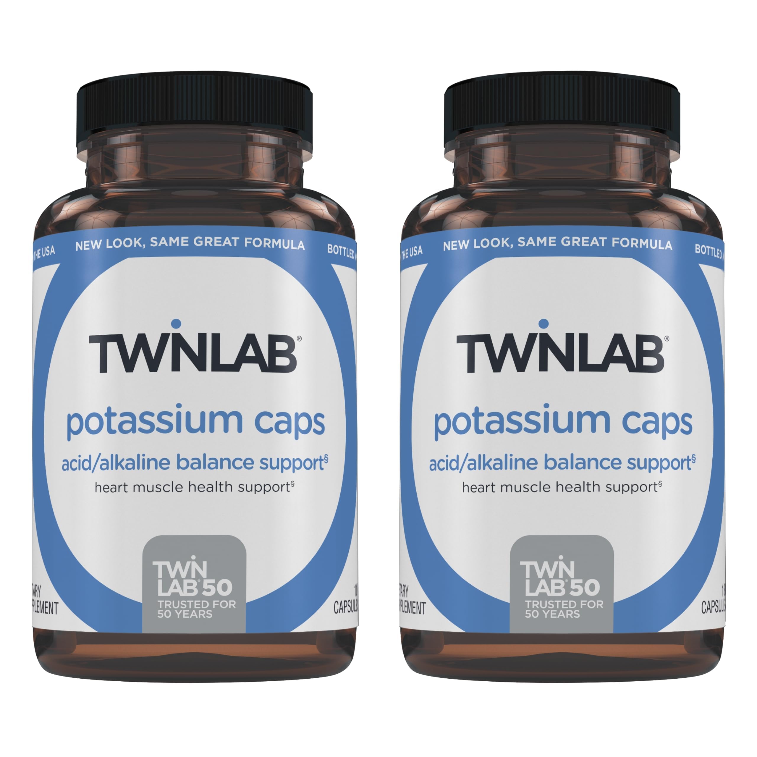Twinlab Potassium Caps, 180 Capsules, 99 mg (Pack of 2) 180 Count (Pack of 2)