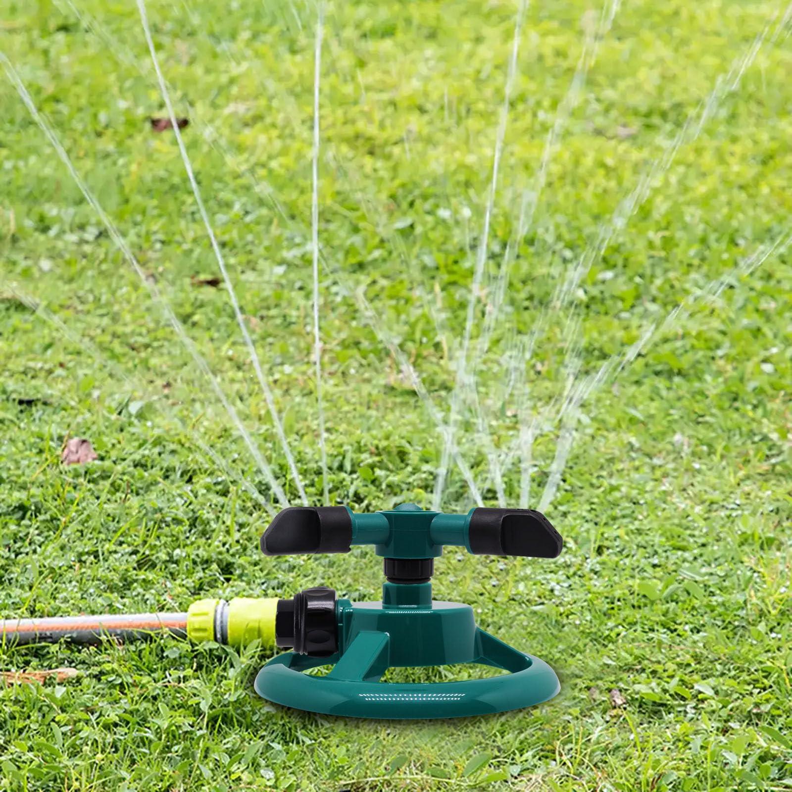 2 aspersores para patio, aspersor de césped giratorio automático de 360°, aspersores de agua de jardín para césped, sistema de riego de césped de gran cobertura, aspersores de patio para