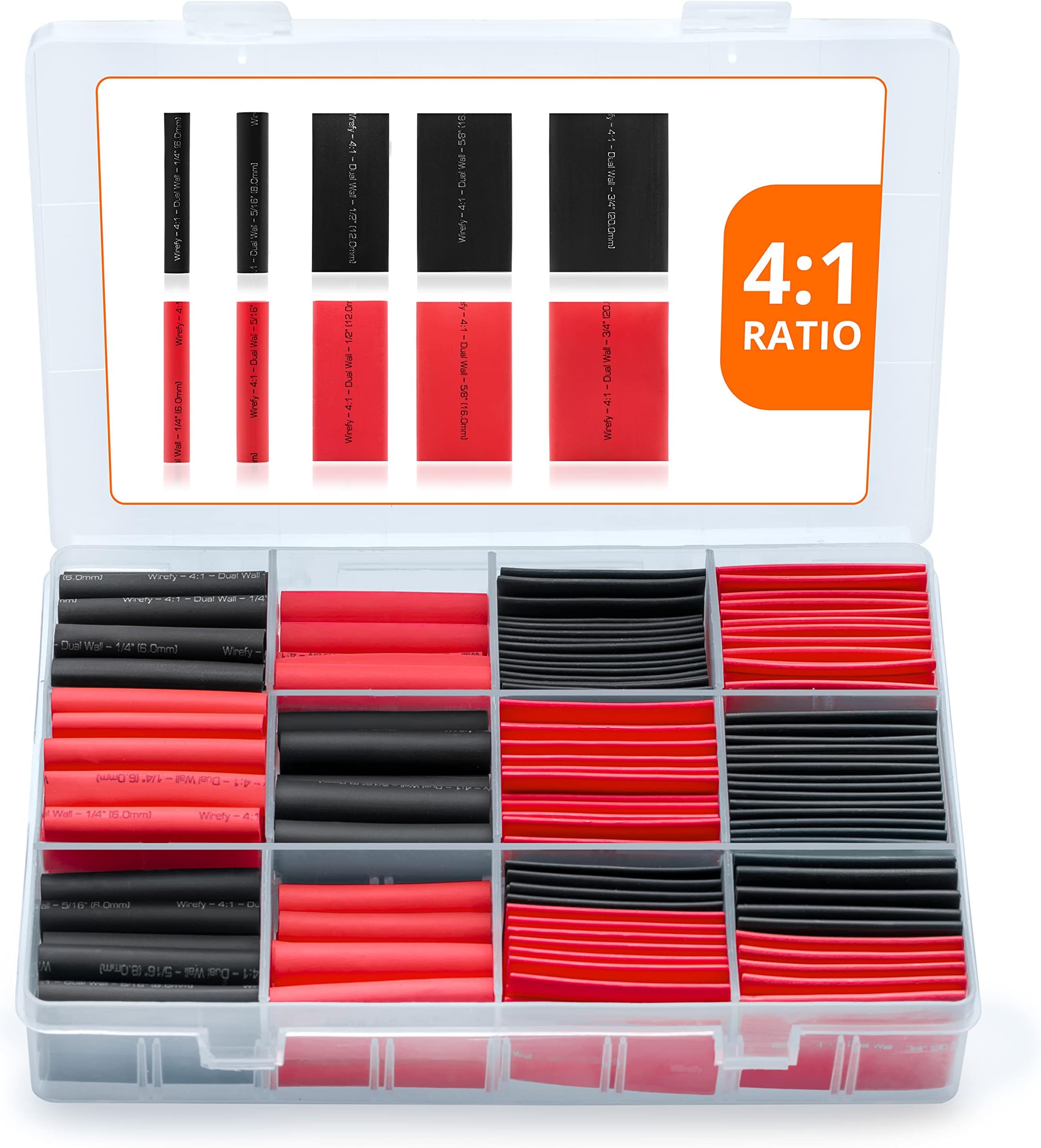 Heat shrink tubing kit - 4:1 ratio