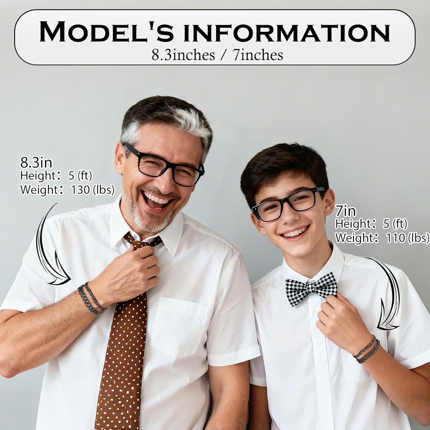 XIANNVXI 6pcs Stainless Steel Bracelets for Men Women Silver/Gold/Black Cuban Link Rope Paperclip Chain Bracelets Set 6.5/7/7.5/8.3/9 Inches Metal Bracelet Mens Fashion Accessories Jewelry Set - Image 3