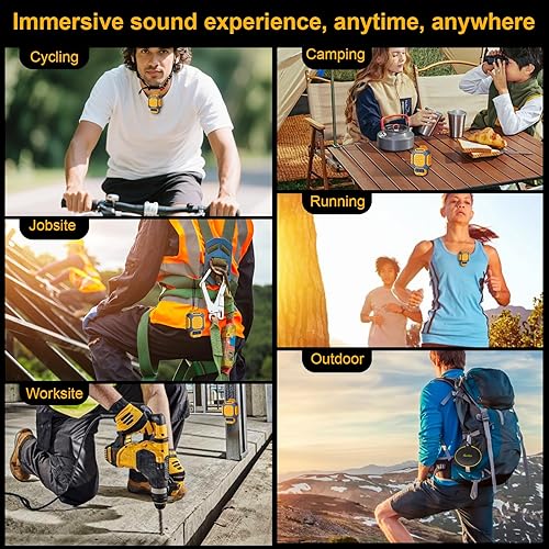 Miniatura 6 de waitley Mini altavoz Bluetooth portátil, clip y cordón, IP56 impermeable, tiempo de reproducción de 12 horas, micrófono integrado para exteriores,