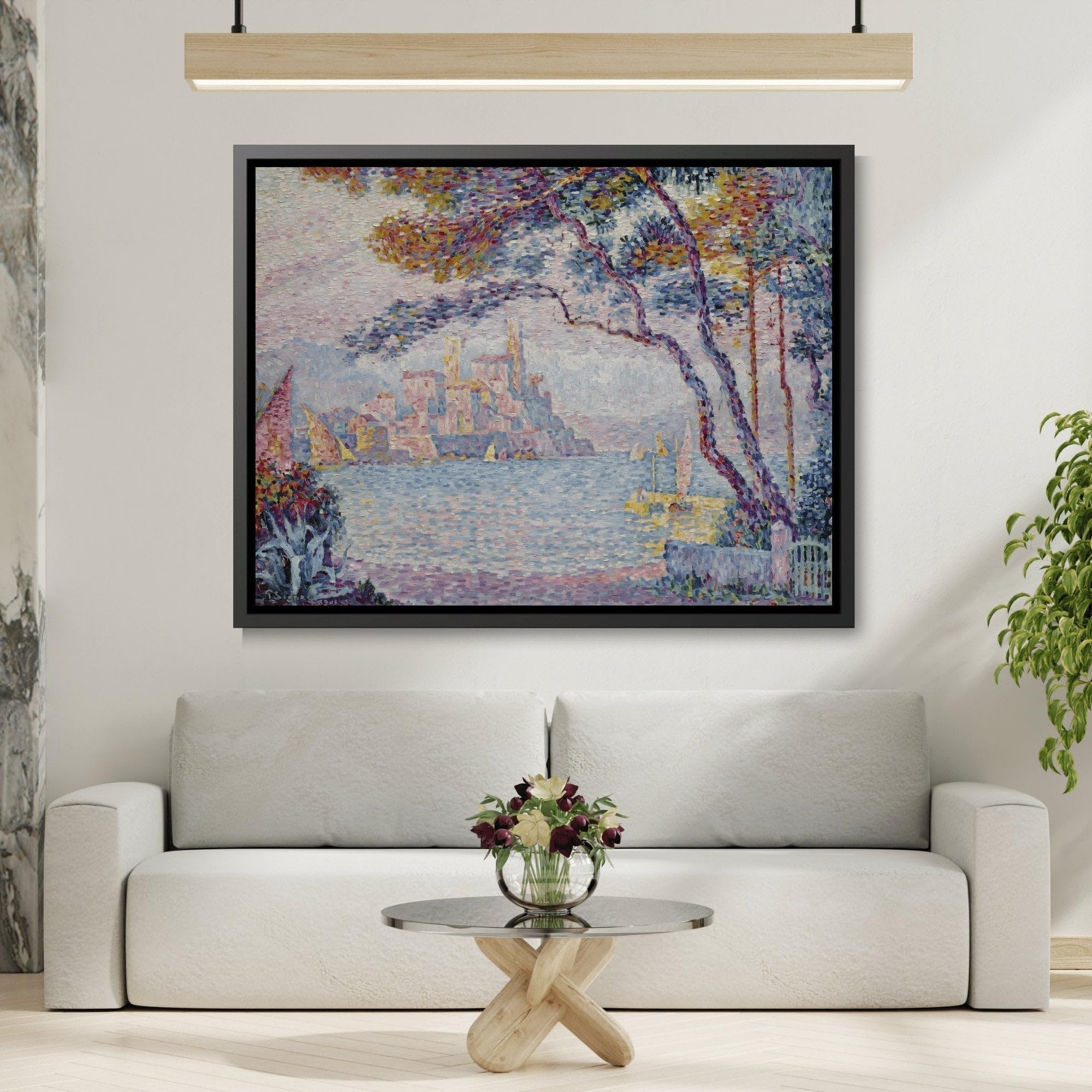 Paul Signac、ANTIBES、海外版超希少レゾネ、新品額装付 Amazon.com: Paul Signac Antibes Evening - Framed Canvas Wall Art