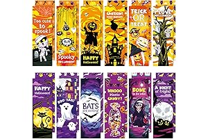 60 Counts Halloween Bookmarks Bulk Assortment | Exclusive Premium Designs