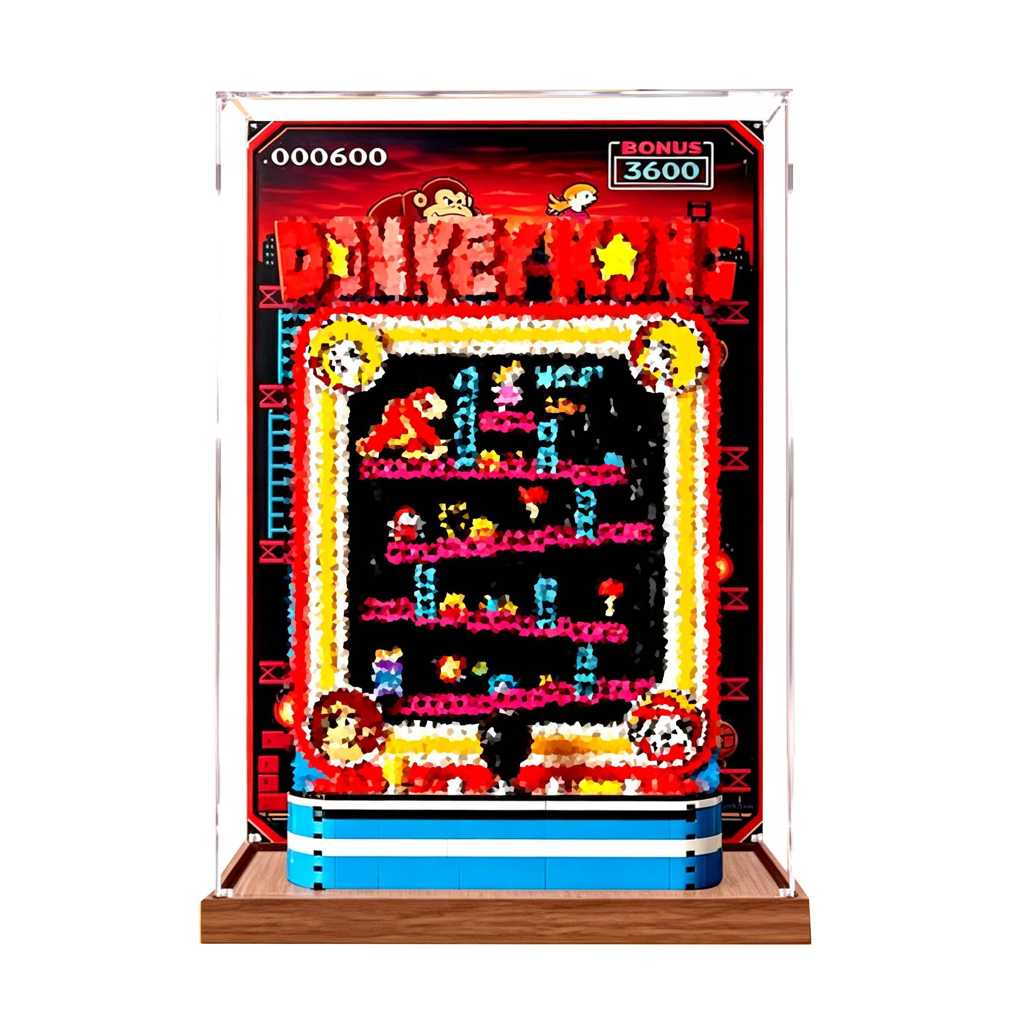 Vetrina, per Le-go 72051 Arcade Machine set (Sfondo 1) | Scatola da vetrina antipolvere, per la casa, compatibile con macchine Arcade 72051 (solo scatola)