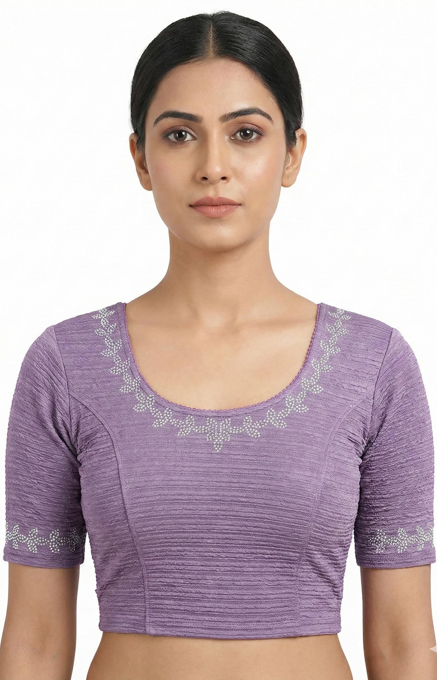 APPERA Women’s Readymade Stretchable Blouse | Embroidered Round Neck Saree Blouse for Women & Girls | Half Sleeve Designer Blouse Ethnic-picture-33