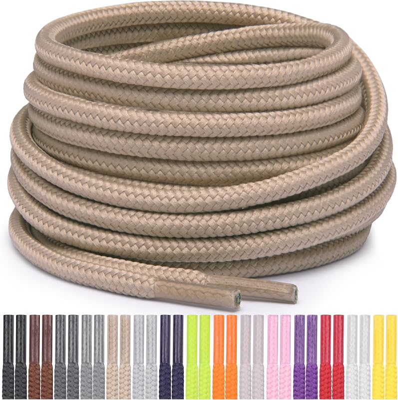 Miscly Round Shoelaces [1 Pair] 5/32″ Thick - For Shoes, Sneakers & Boots
