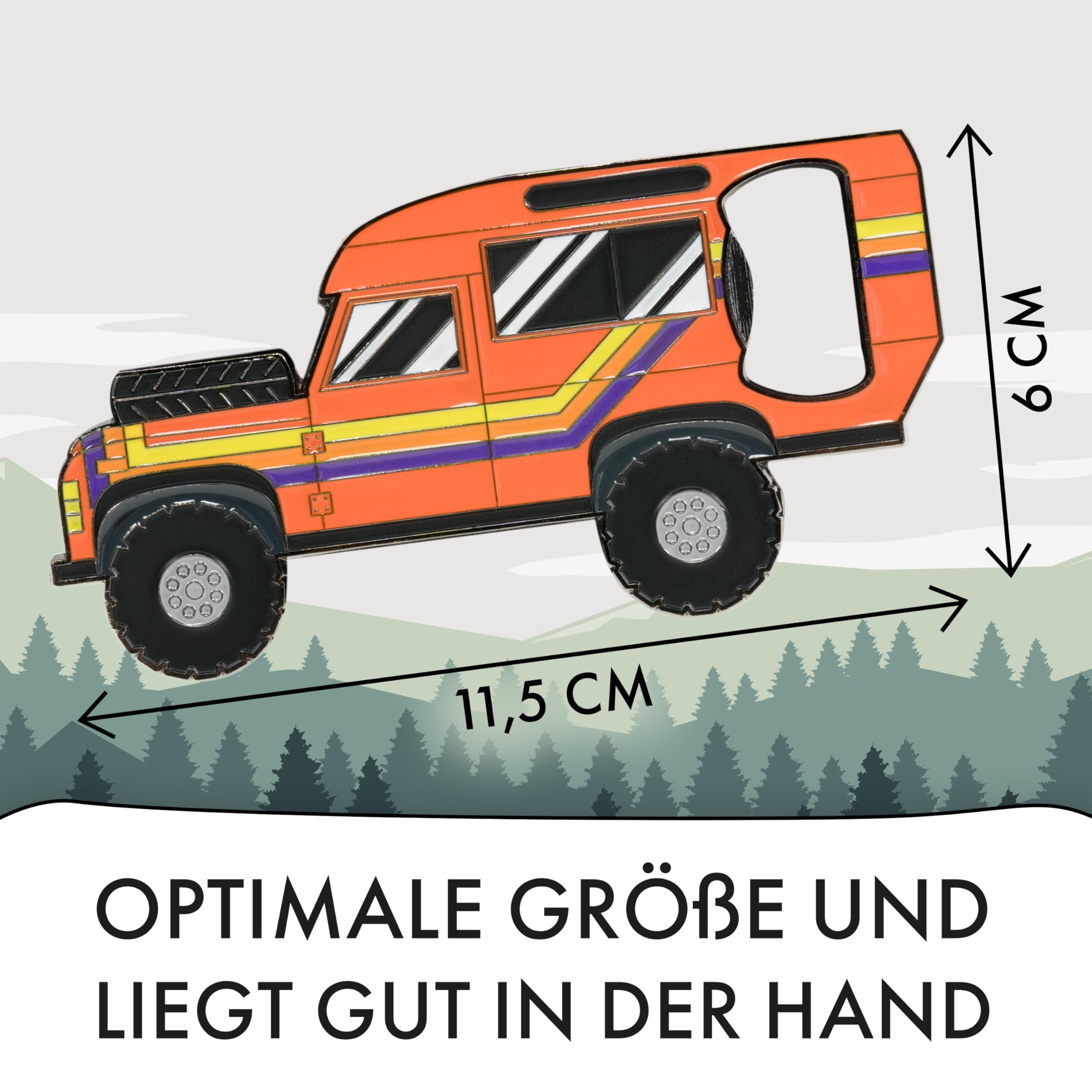 Fluffy Dreams Apribottiglie Magnetico Per Frigo – Design Camper Vanlife Retrò 4x4, 11,5 Cm, Regalo Per Avventurieri