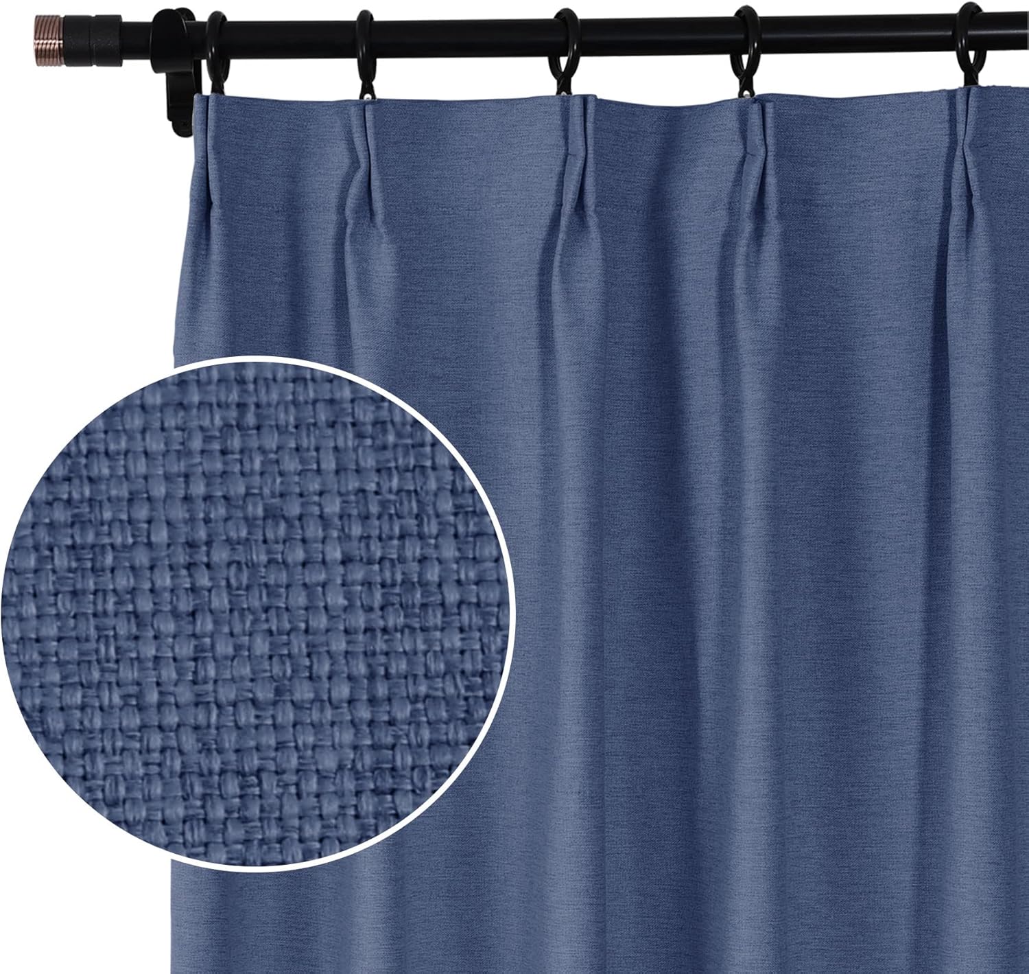 Fcoise 96 Inches Long Blackout Curtains Extra Wide Linen