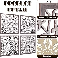 Vista 2 de Tatuo 4 piezas de decoración de pared de madera, paneles de madera decorativos de granja, decoración de pared moderna para sala de estar, hogar